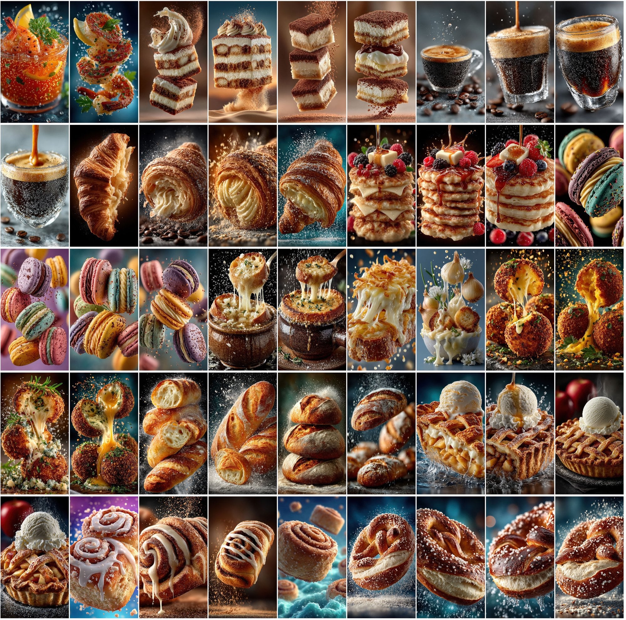 510 Floating Food Images – Hyper-Realistic, Cinematic JPG Collection with Commercial License