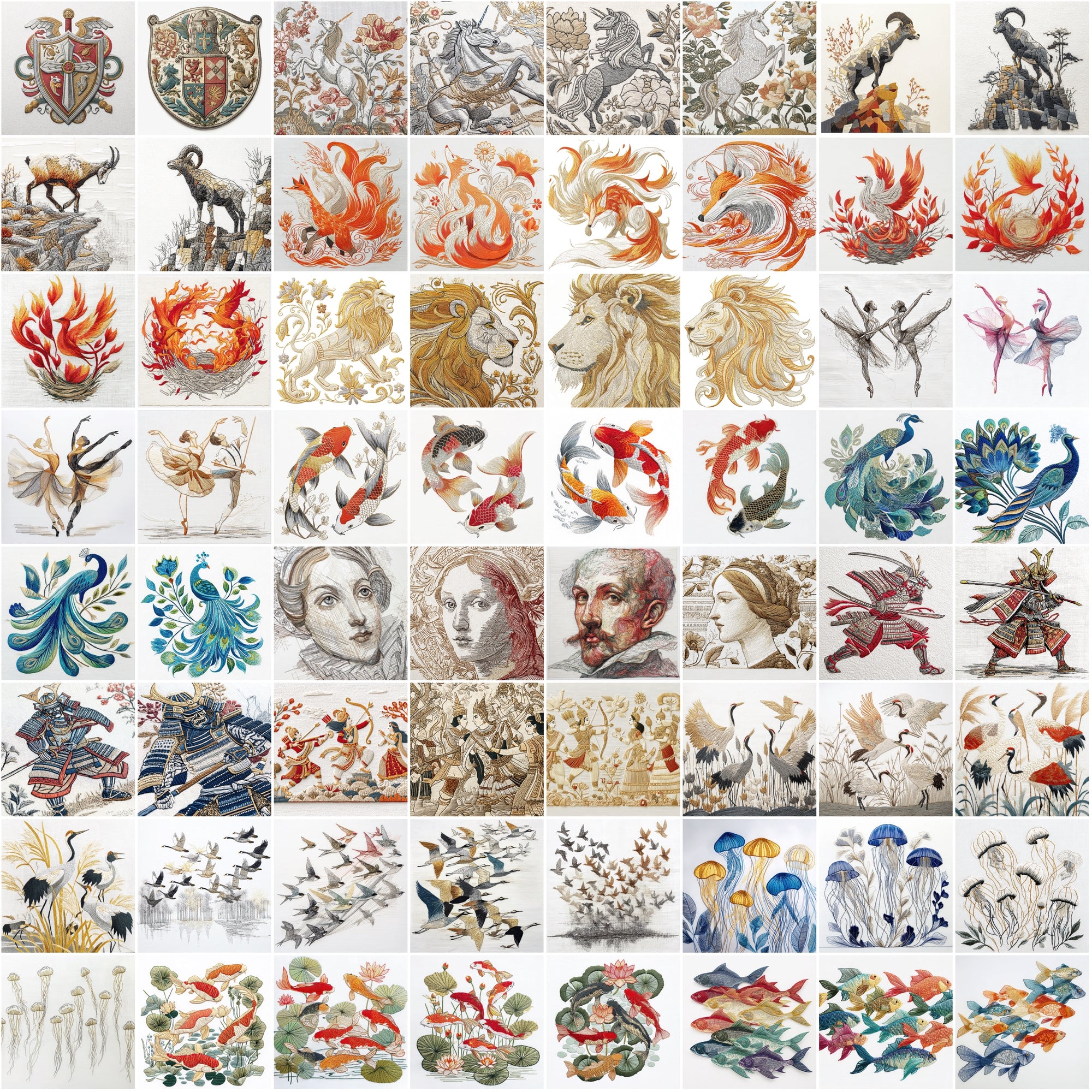 550 High-Resolution Embroidery Design Images | 3D Effect Collection