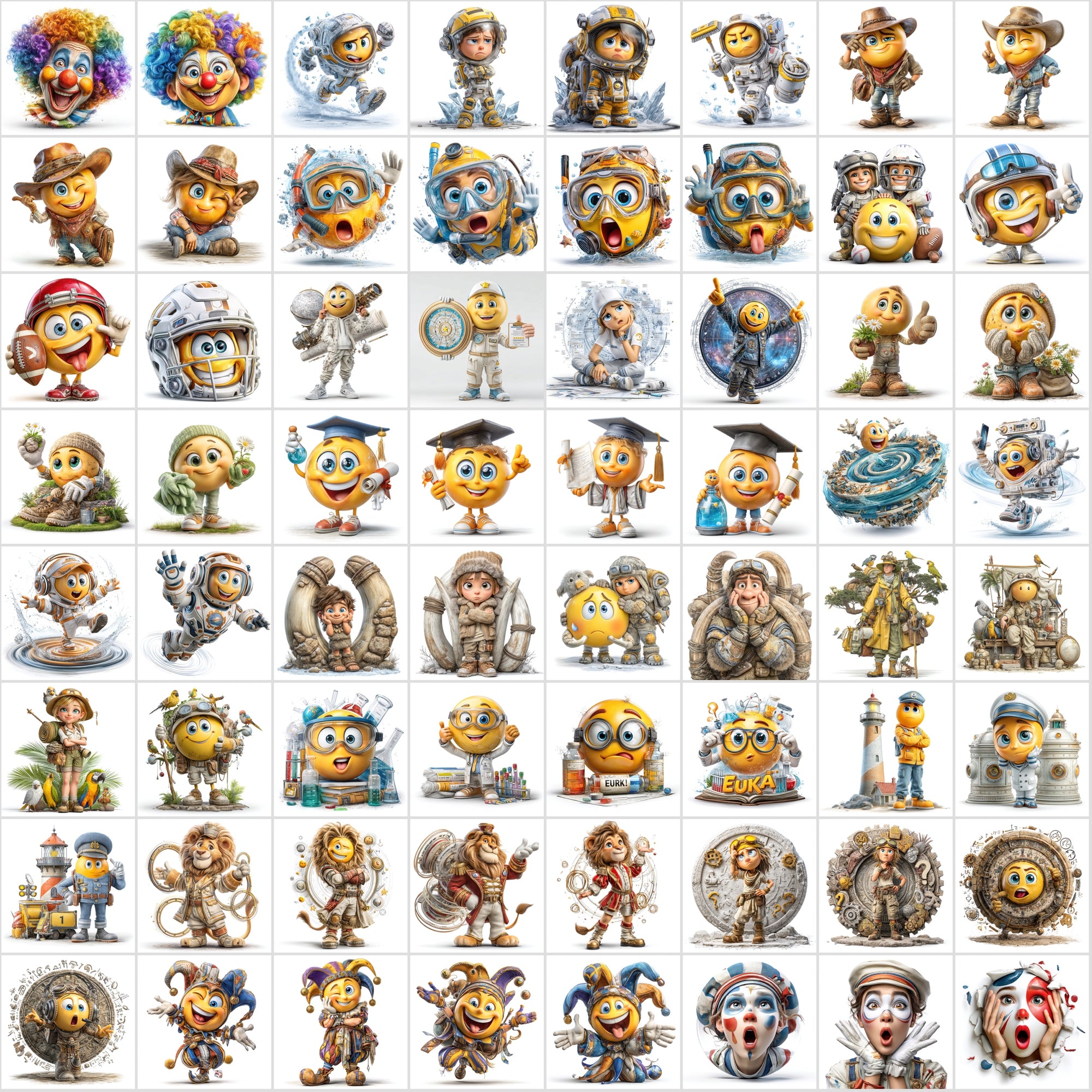 620 3D Emoji Clipart Bundle | High-Res JPG Images | Commercial License | Digital Download Graphics