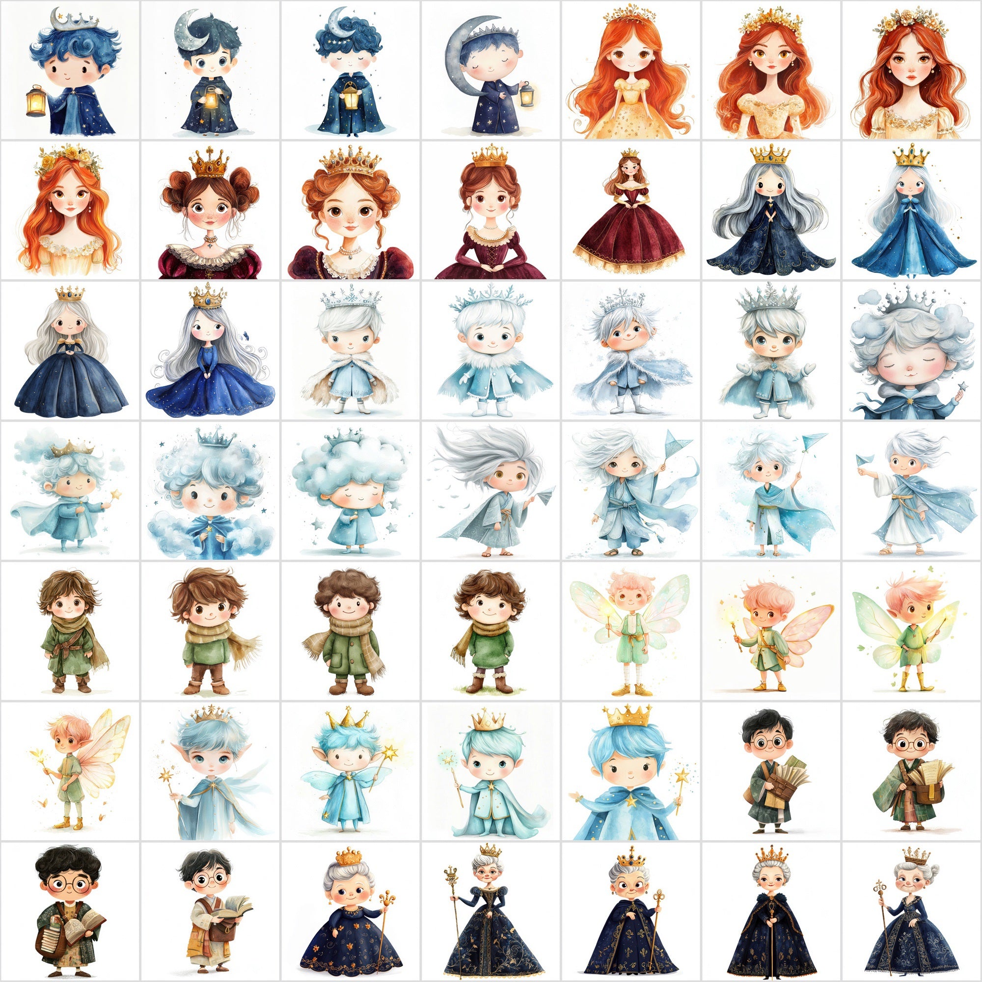 450 Enchanting Princess & Prince Illustrations | Cute Fairy Tale Clipart
