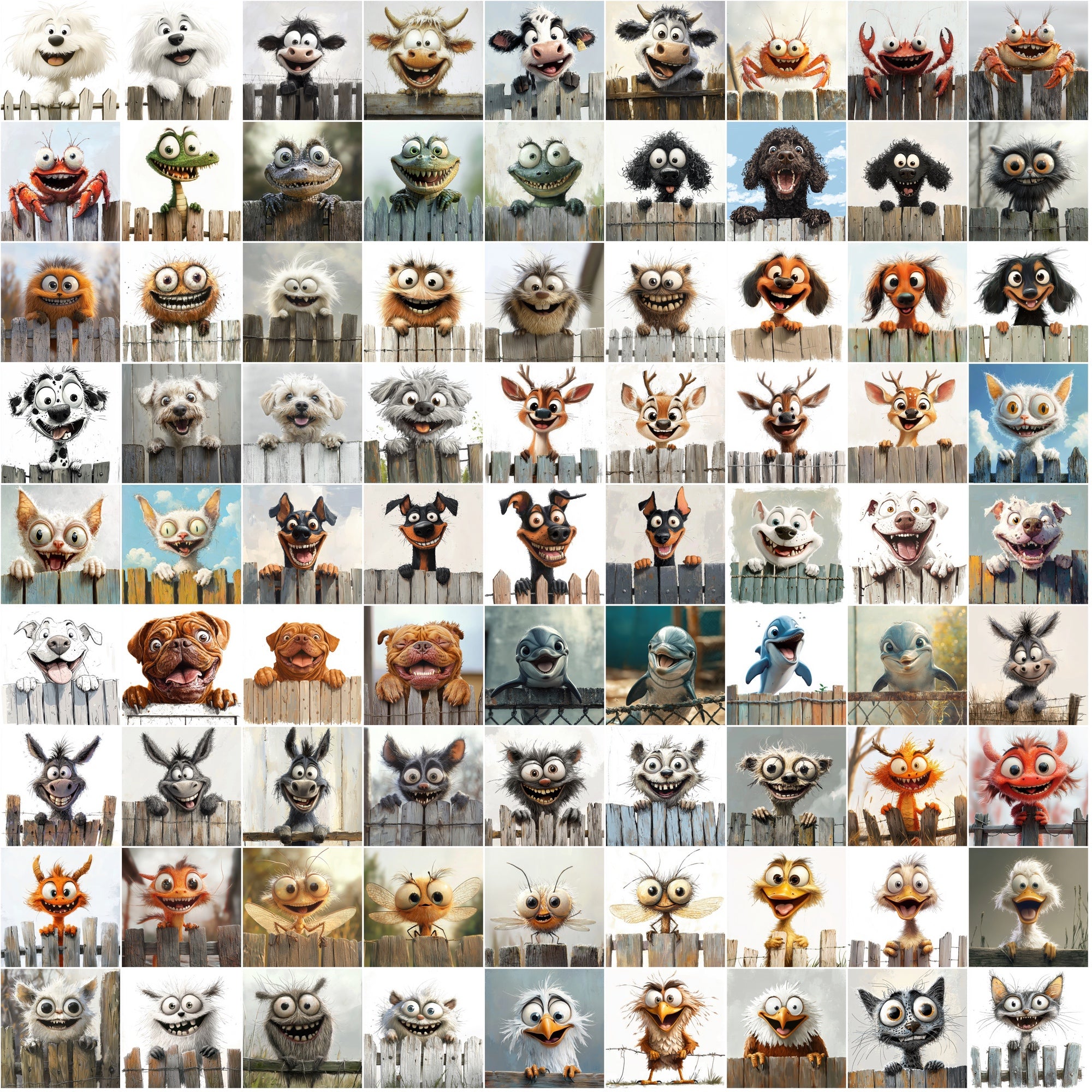 1130 Funny Animals Over the Fence