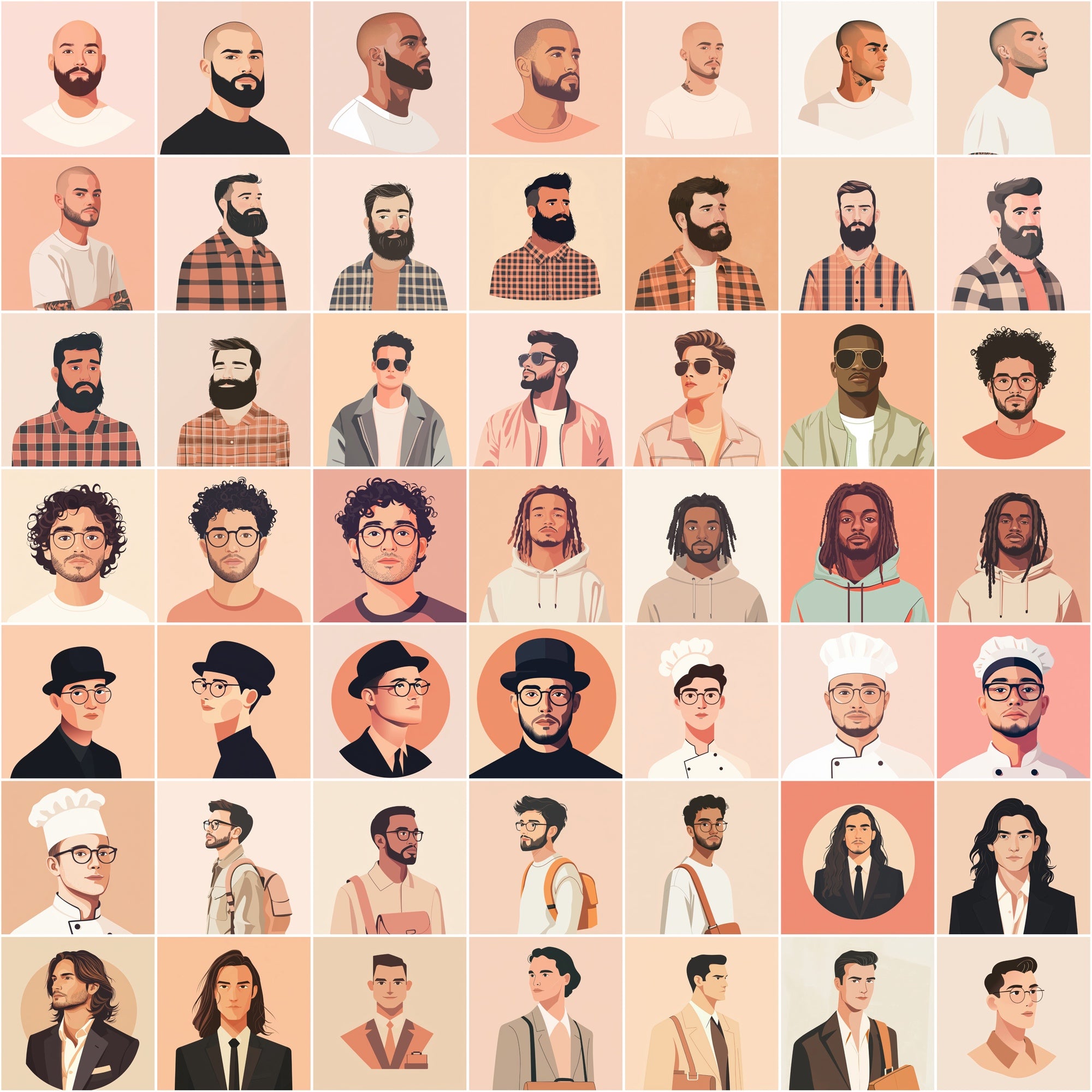 550 Flat Avatars | Diverse People Illustrations
