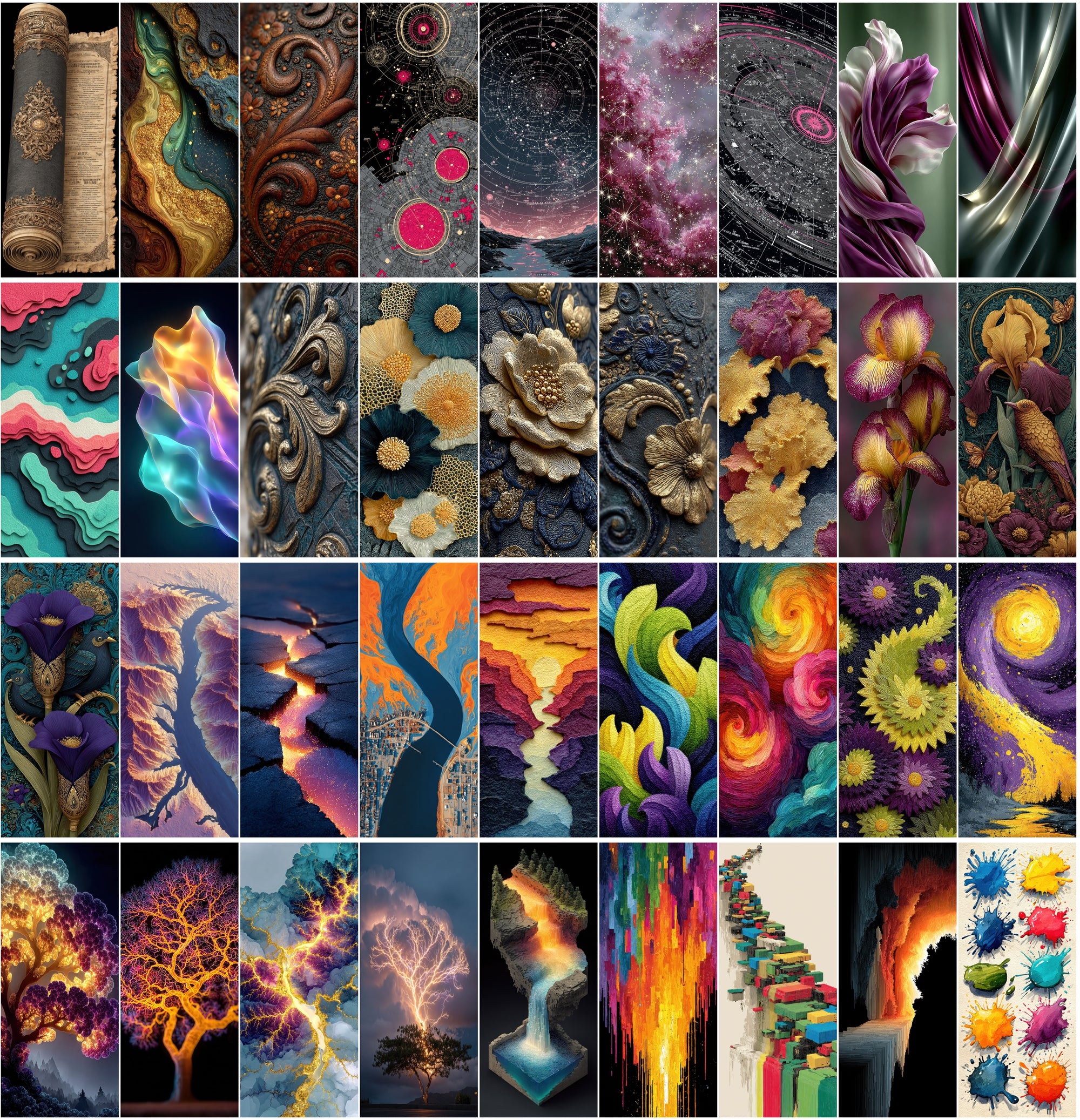 600 Abstract Backgrounds – High-Resolution JPGs for Digital Art, Design, and Screensavers