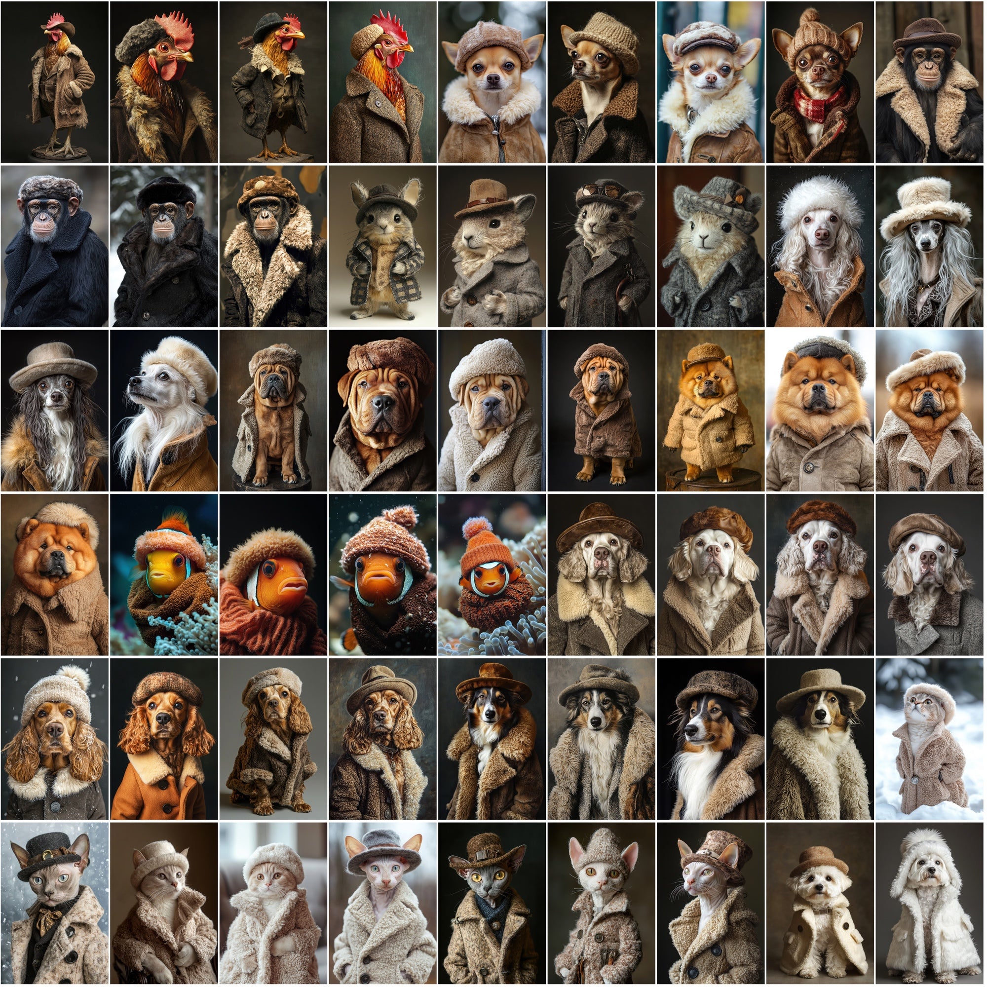 1050 Animal Images with Sheepskin Jackets - Dogs, Cats & More