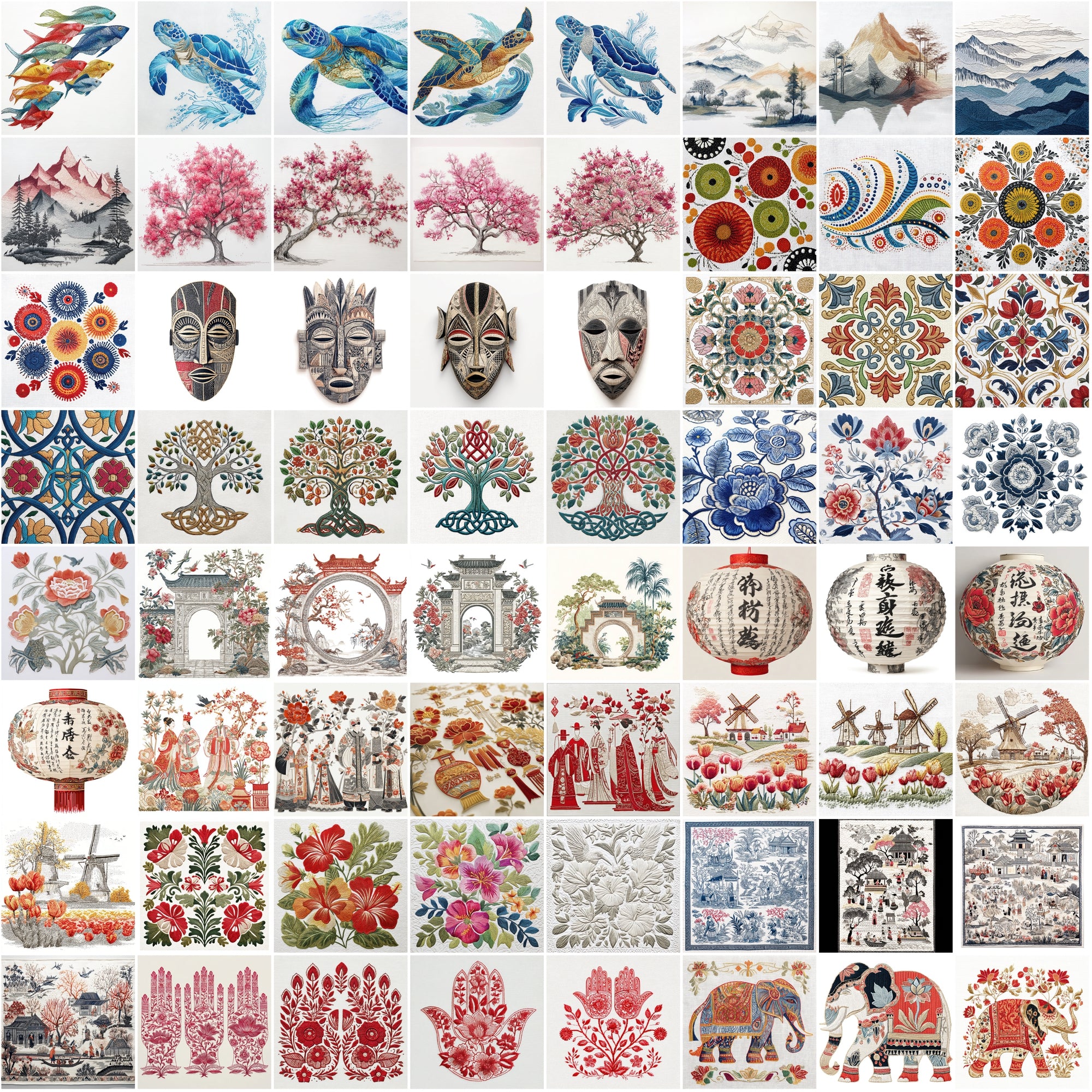 550 High-Resolution Embroidery Design Images | 3D Effect Collection