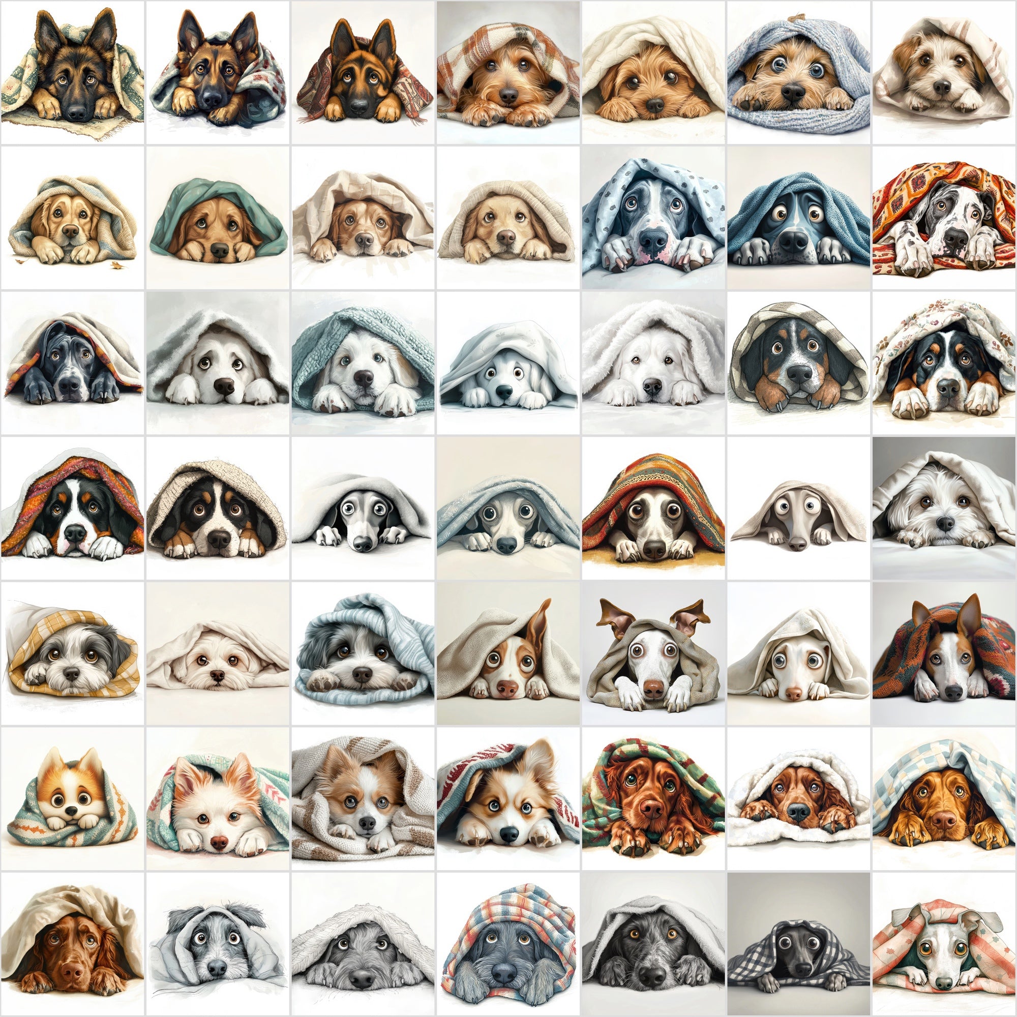 570 Dog Images Hiding Under Blankets