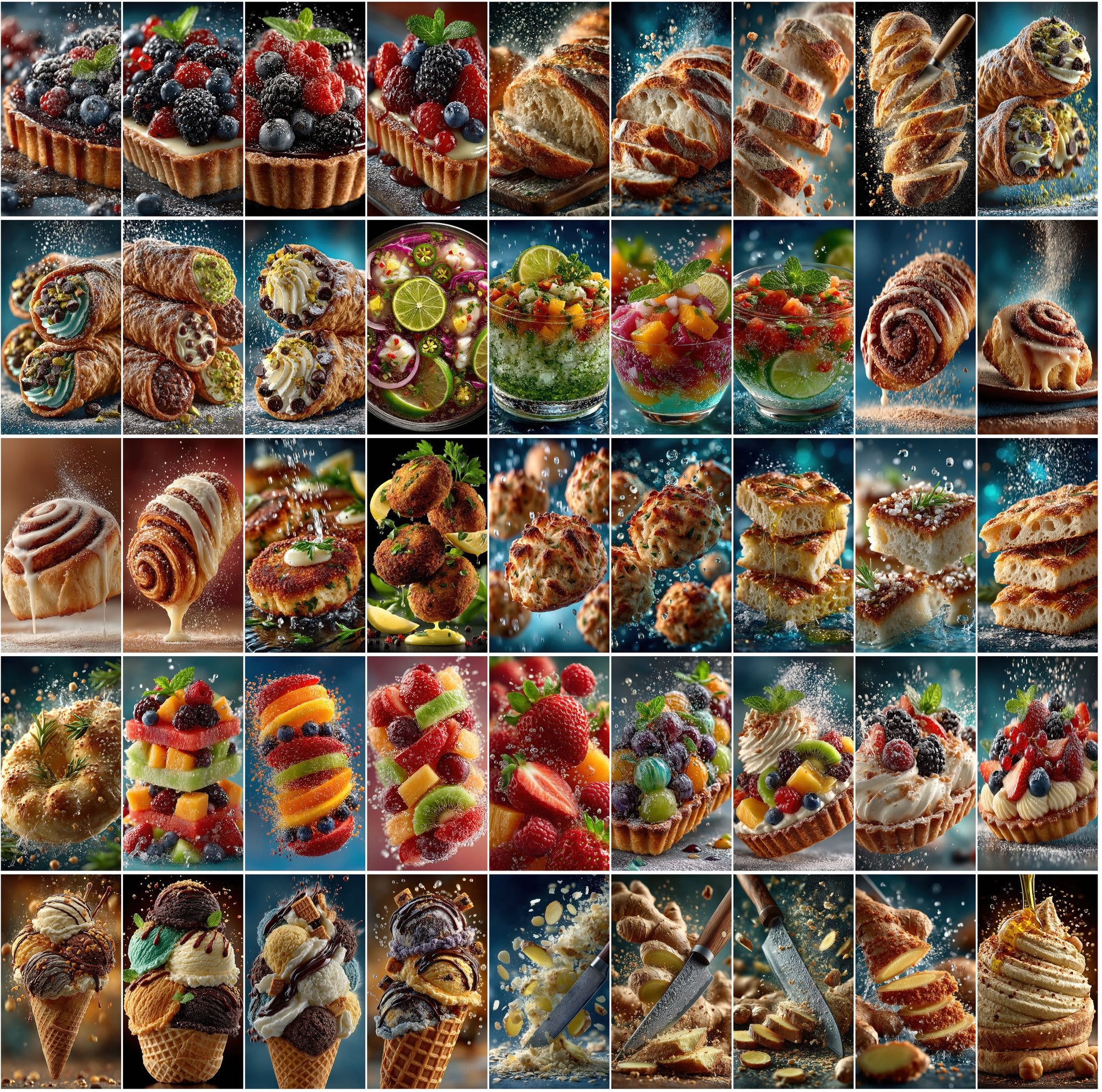 510 Floating Food Images – Hyper-Realistic, Cinematic JPG Collection with Commercial License