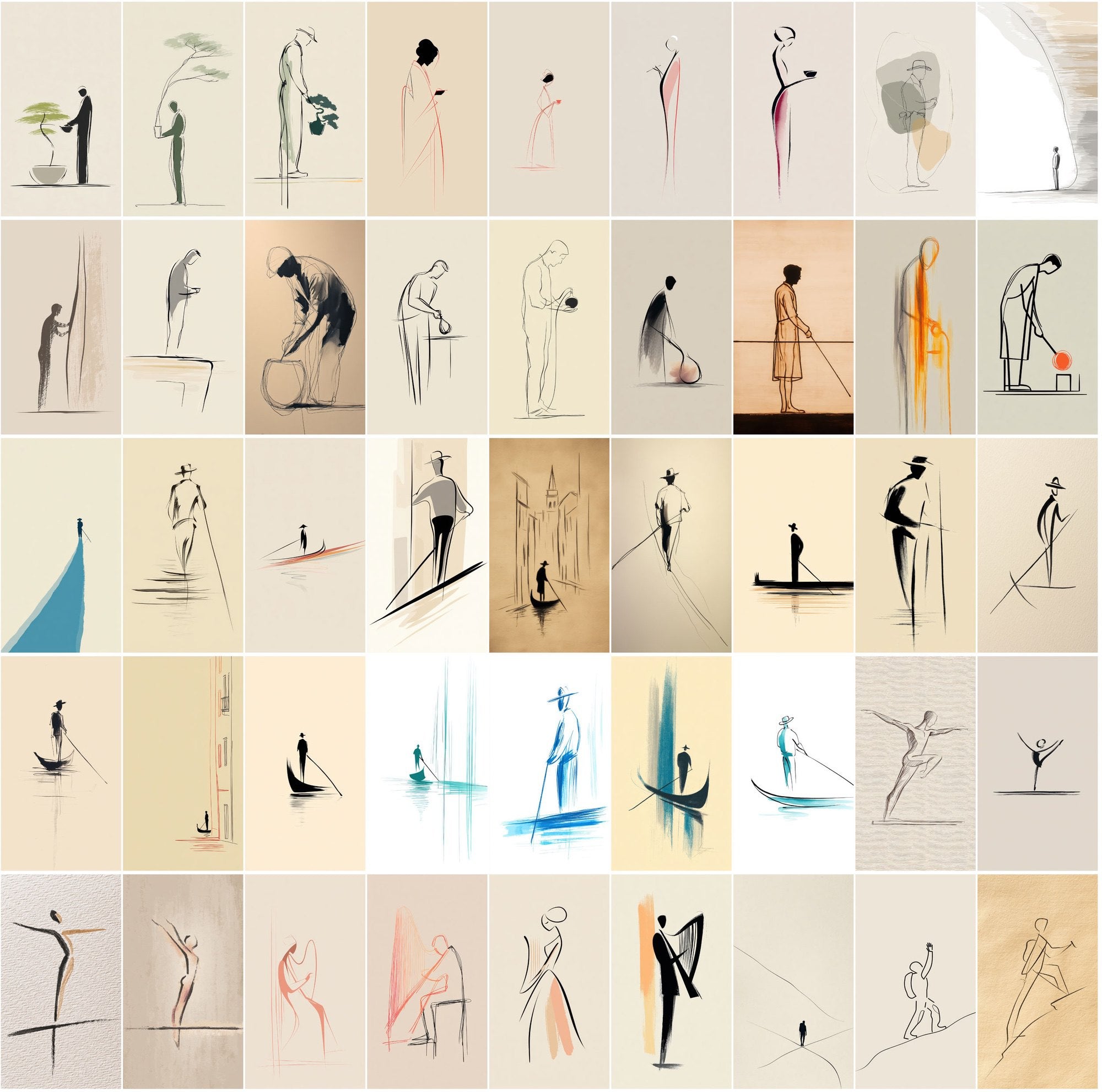 580 Minimalist One-Line Drawing Images | JPG Bundle with Commercial License