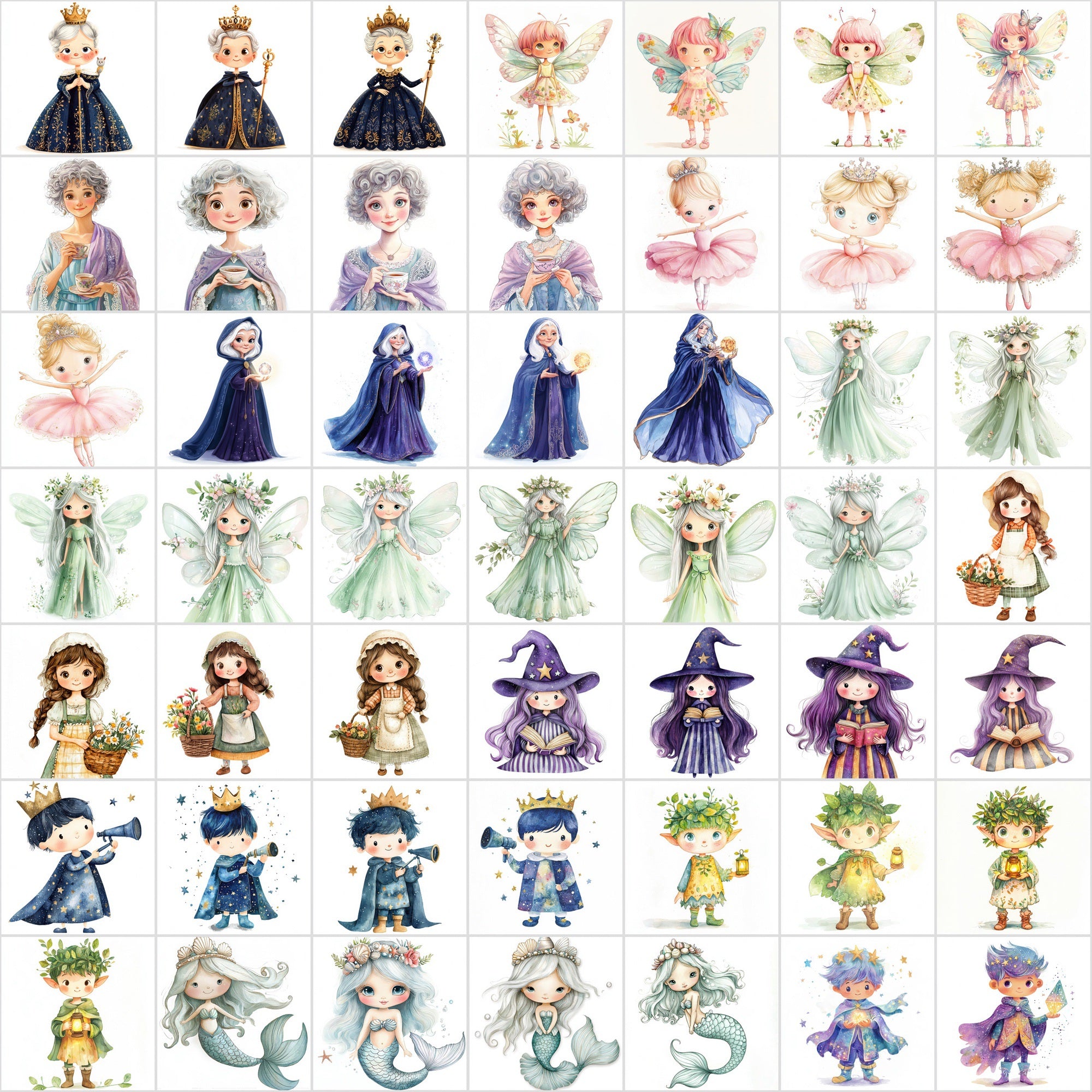 450 Enchanting Princess & Prince Illustrations | Cute Fairy Tale Clipart