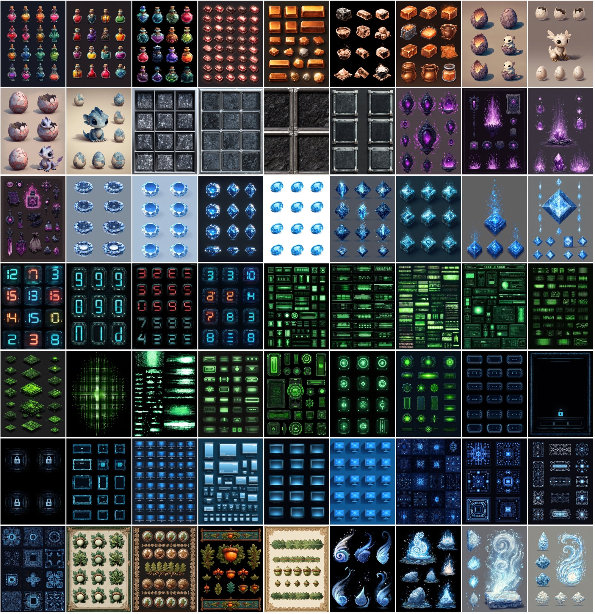 990 Premium Sprite Images – Commercial Use, Fantasy & Sci-Fi Assets