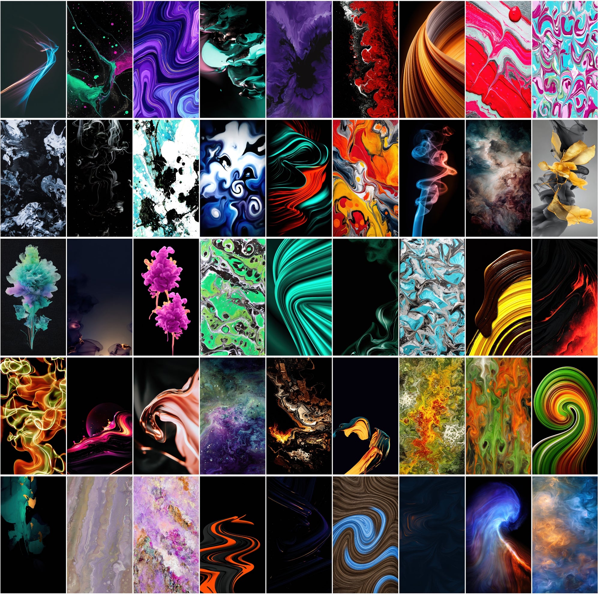 550 Abstract Dark Liquid Paint Backgrounds Bundle | Swirling Fluid Art