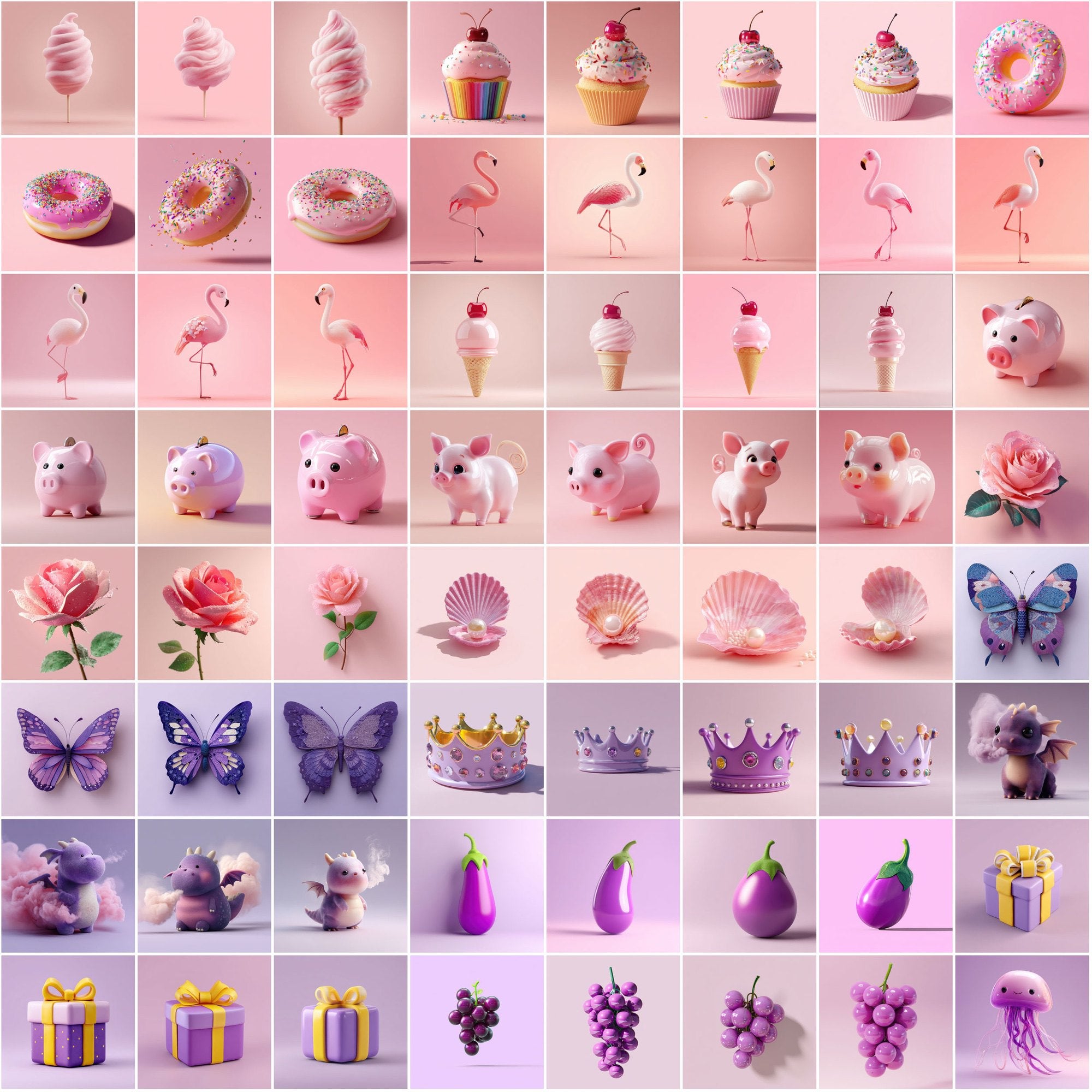595 Cute 3D Clipart Images – High-Res JPGs with Commercial License