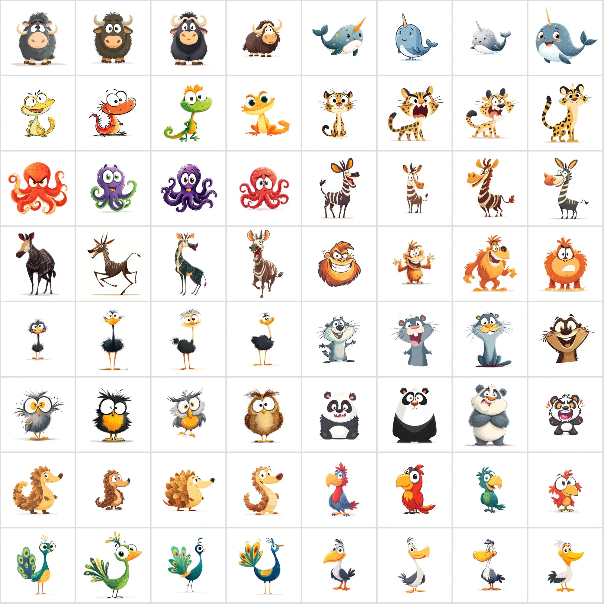 596 Animal Clipart Bundle | High Resolution Wildlife Images