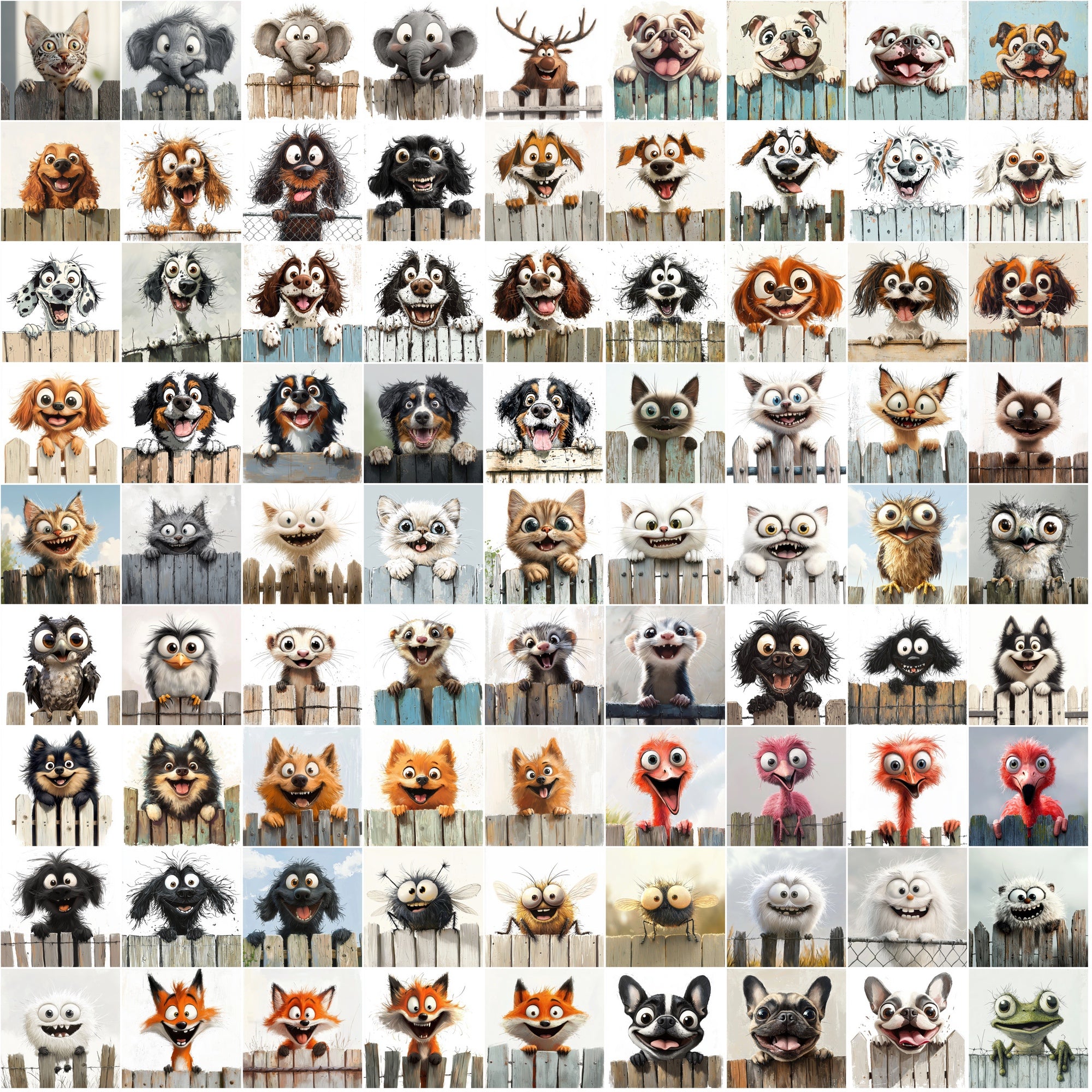 1130 Funny Animals Over the Fence