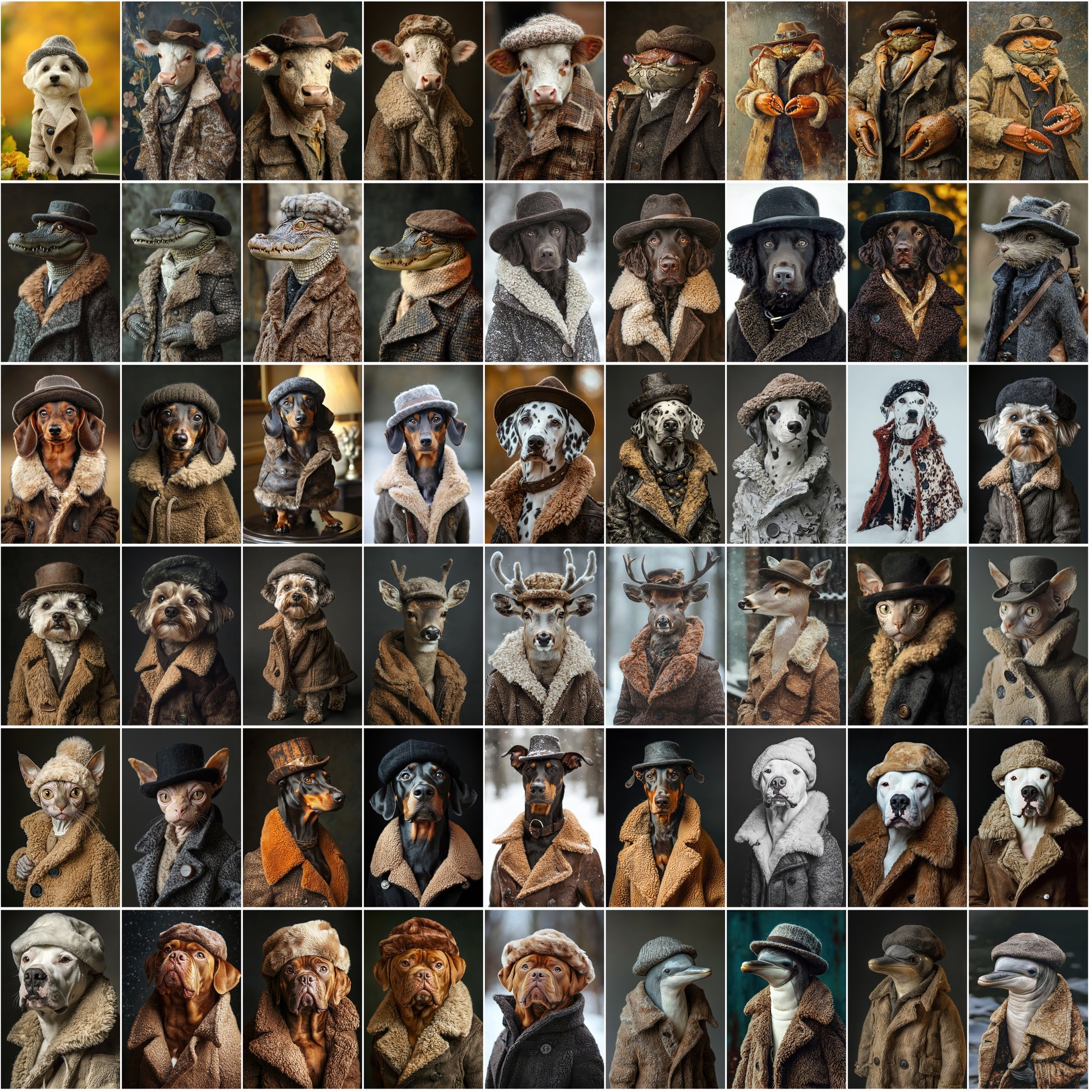 1050 Animal Images with Sheepskin Jackets - Dogs, Cats & More
