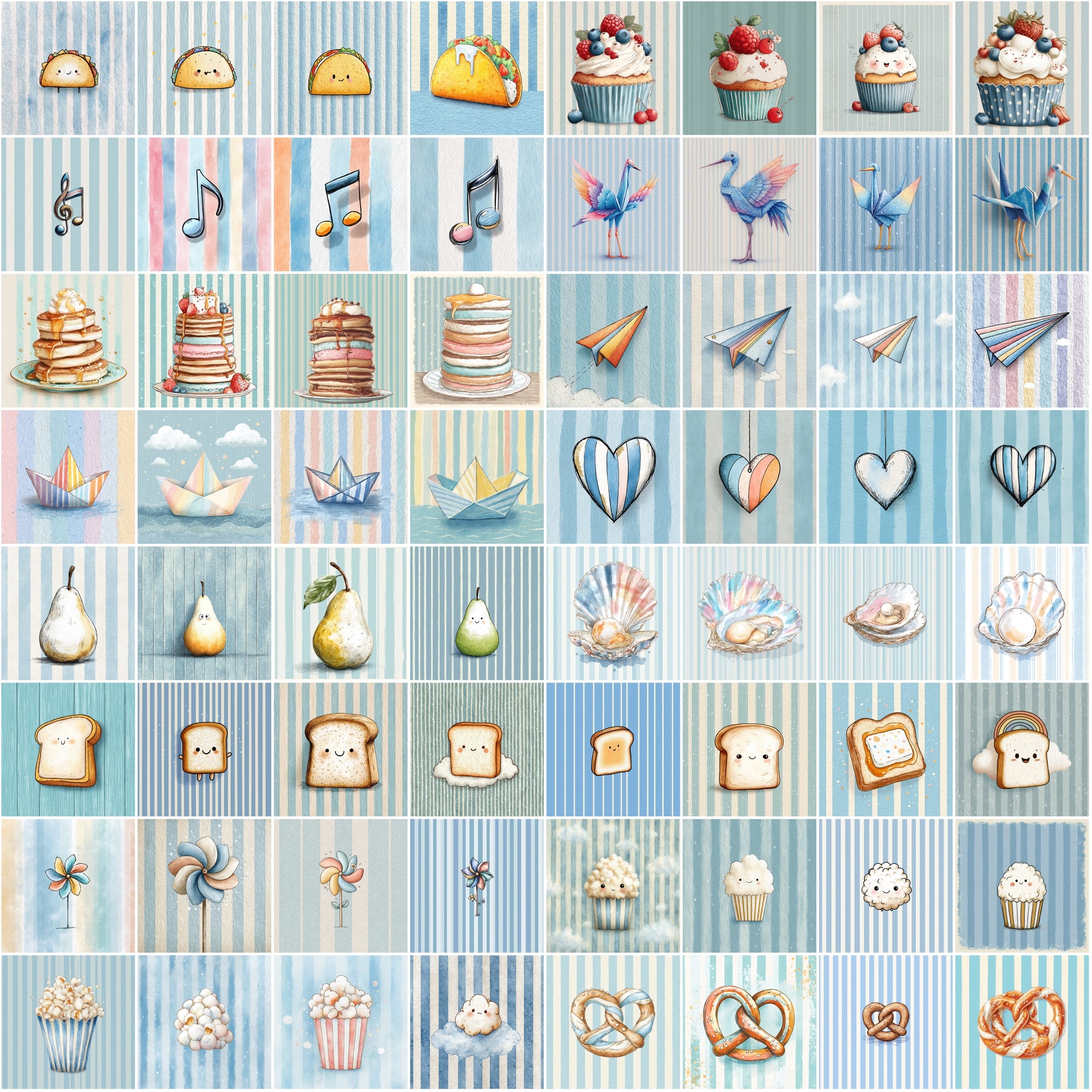 652 Whimsical Pastel Clipart Illustrations – Soft Children’s Book Style, Commercial Use JPGs