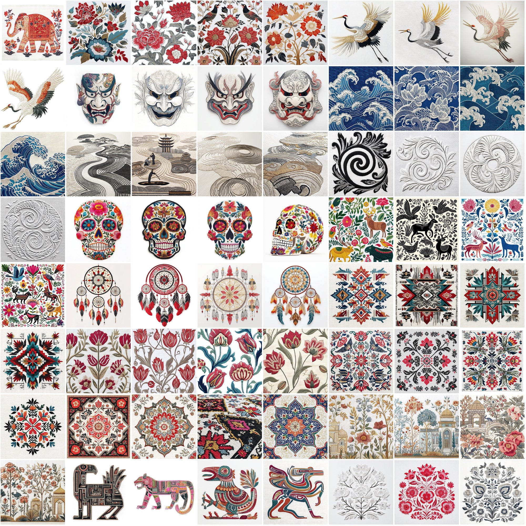 550 High-Resolution Embroidery Design Images | 3D Effect Collection