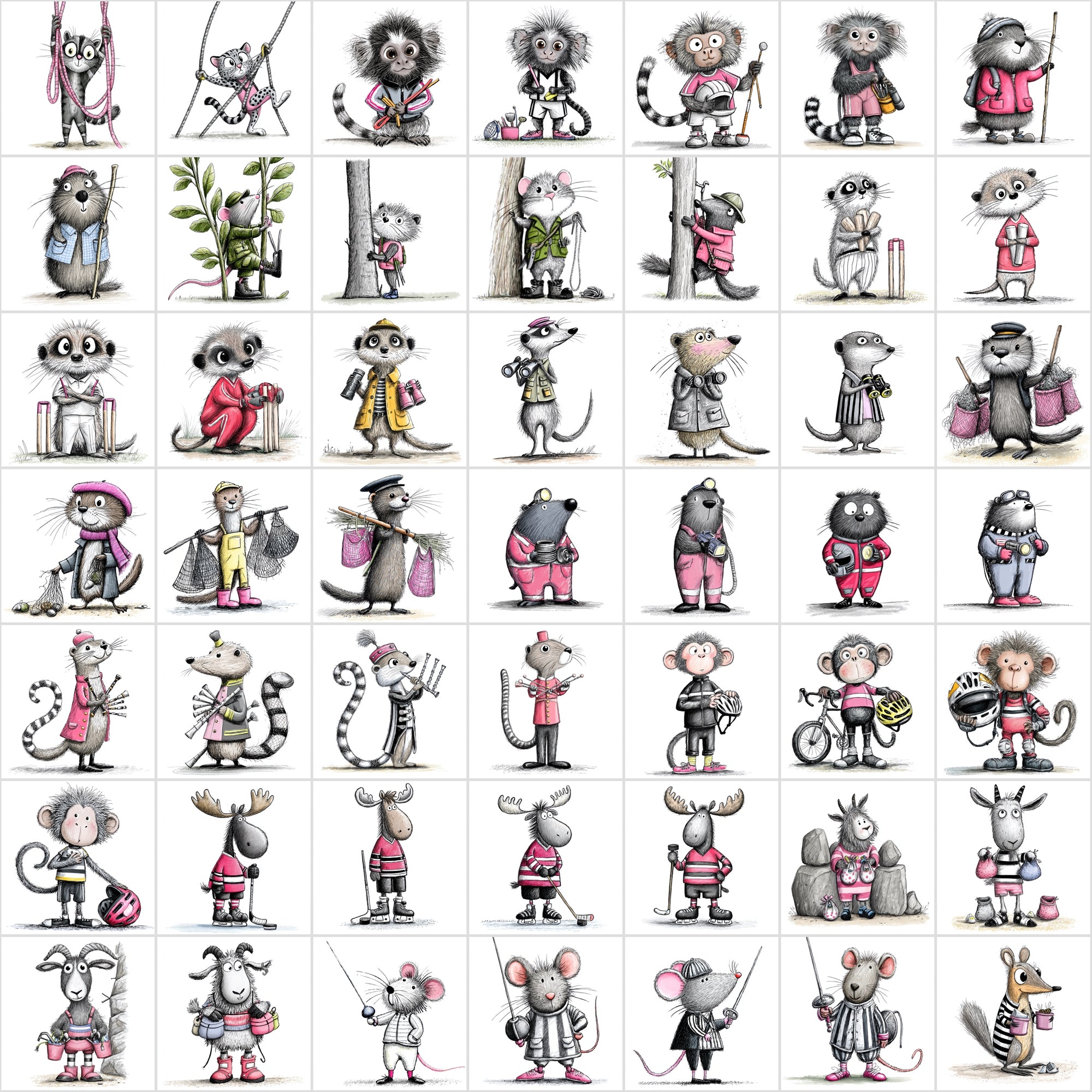 Cute Sports Animals Clipart Mega Bundle | 584 Animal Athlete Images