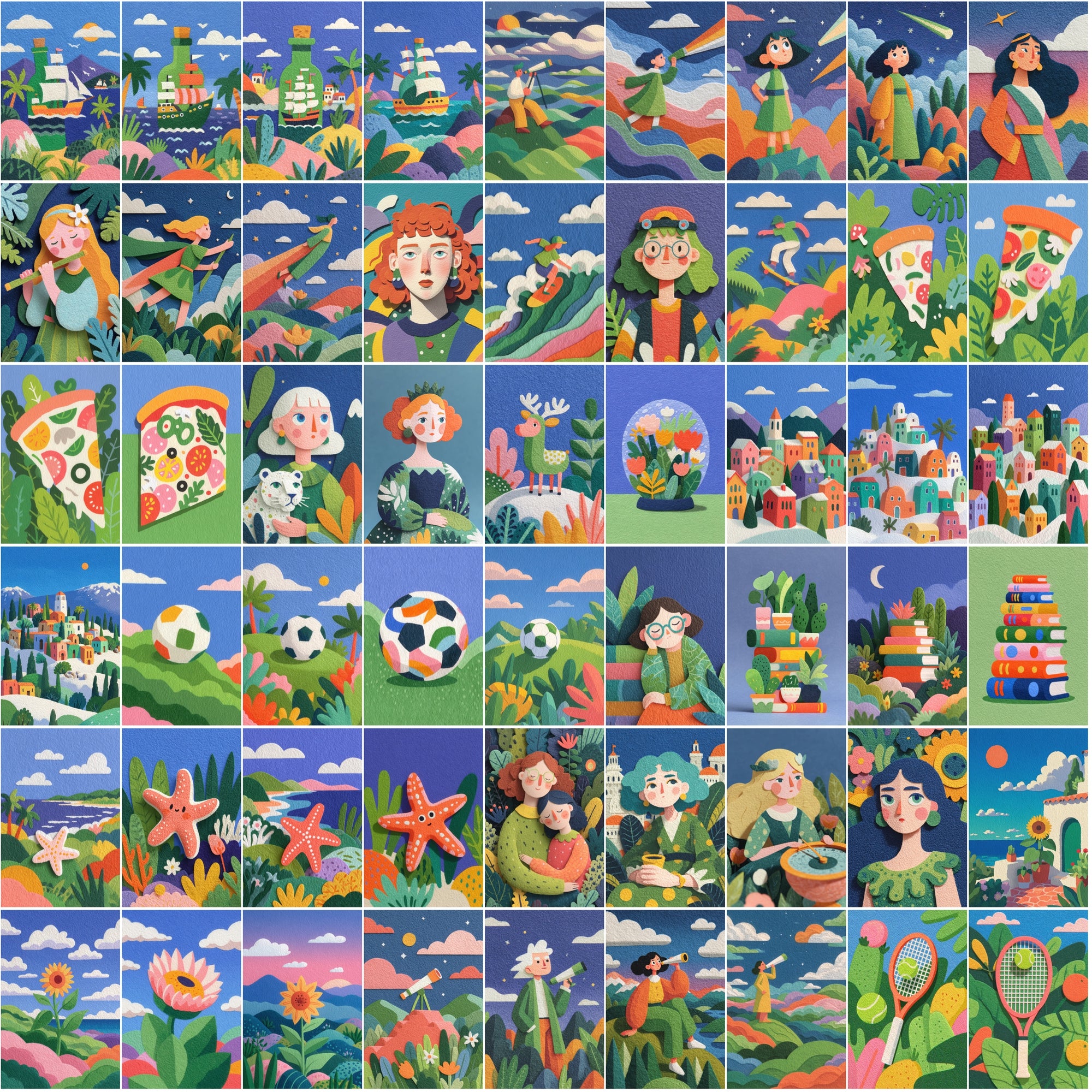 640 Paper Cut Illustrations | High-Resolution JPG Clipart with Commercial License