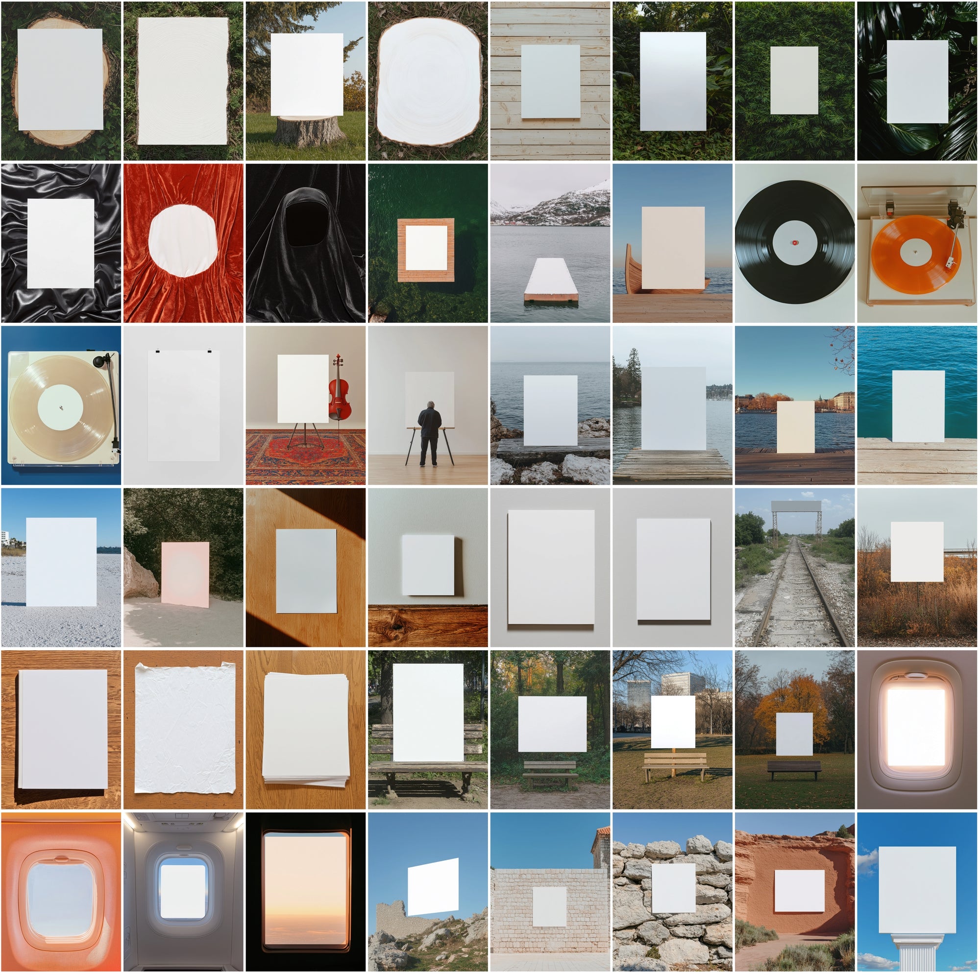 350 Creative Blank Scene Templates for Text & Design