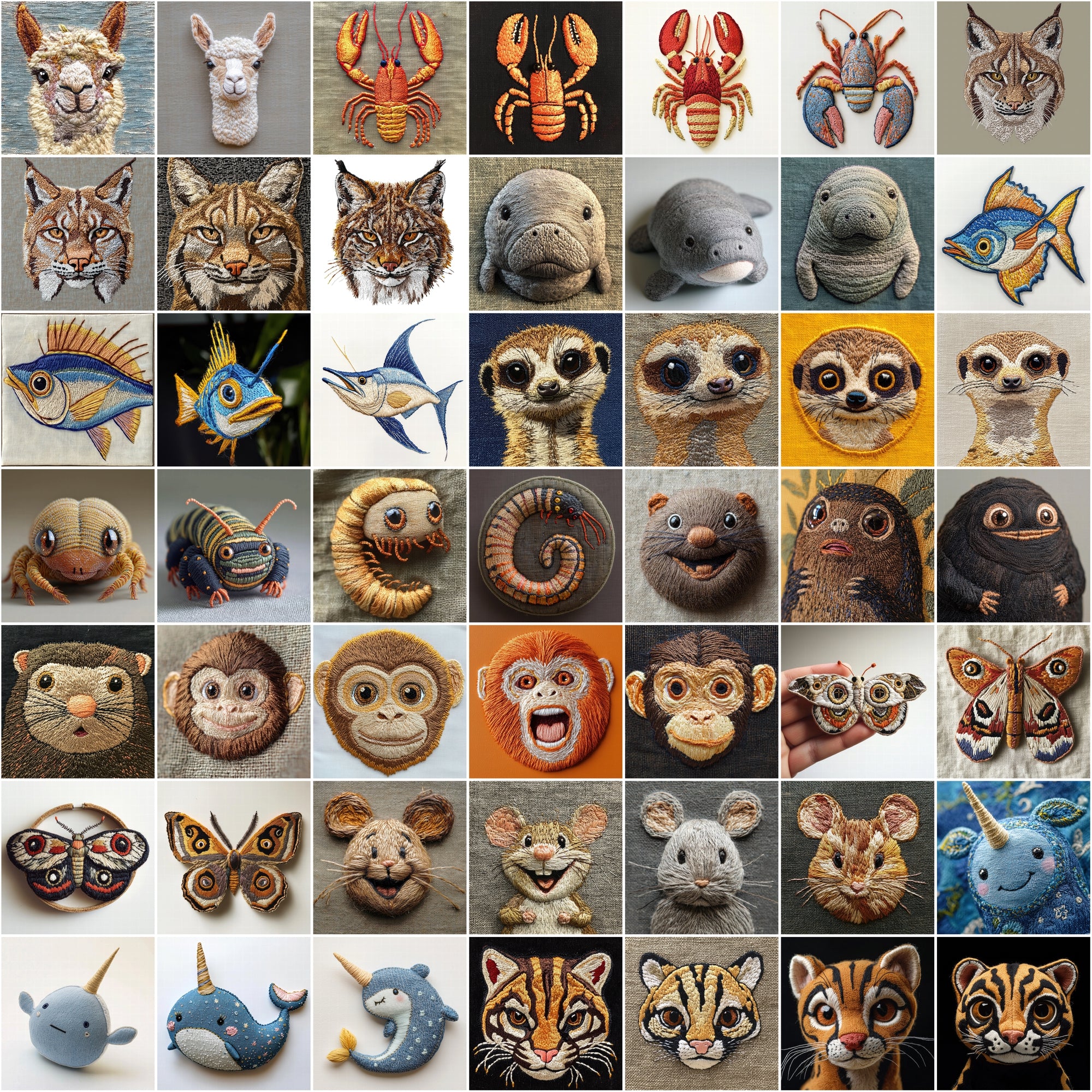 545 Embroidery Animal Facemoji Images