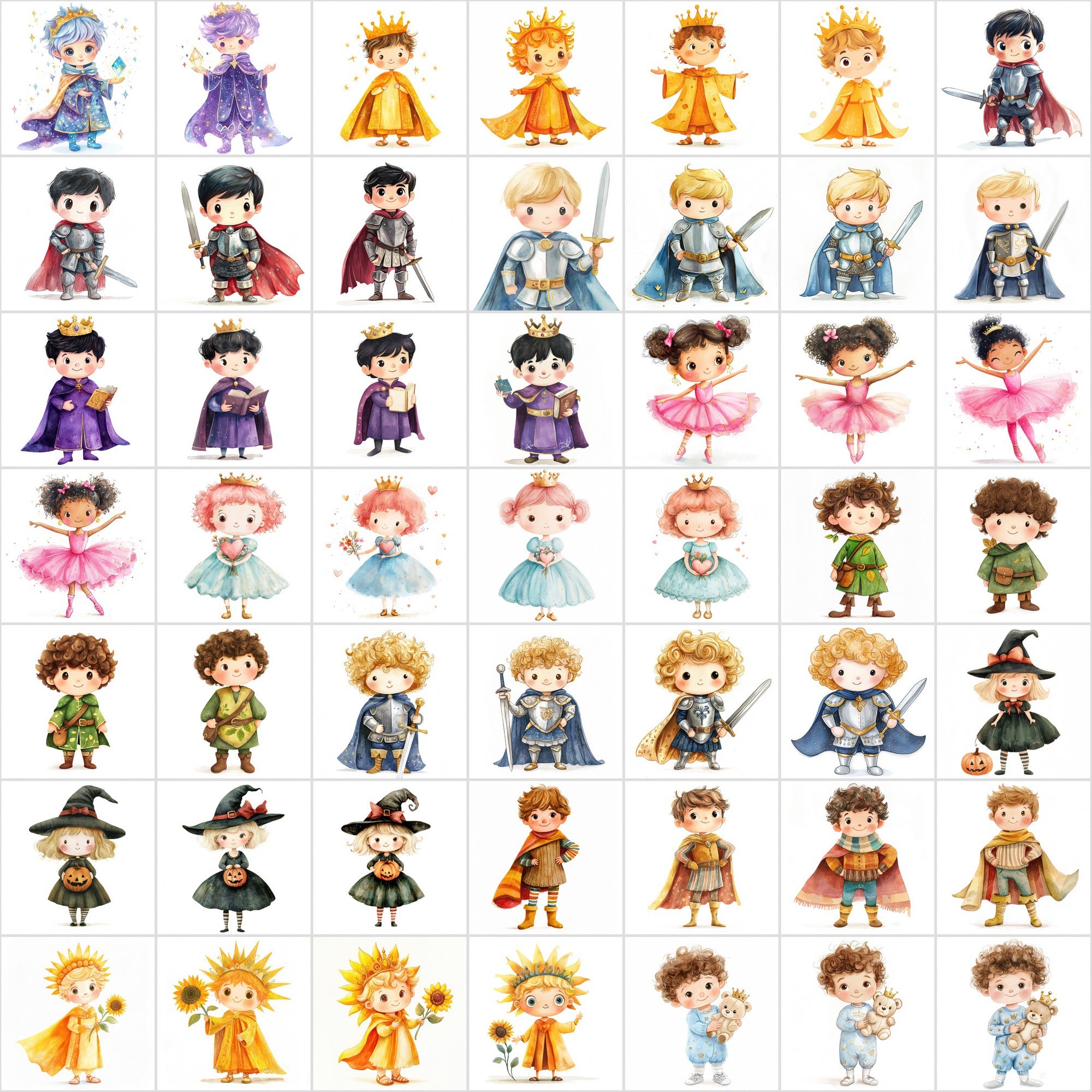 450 Enchanting Princess & Prince Illustrations | Cute Fairy Tale Clipart