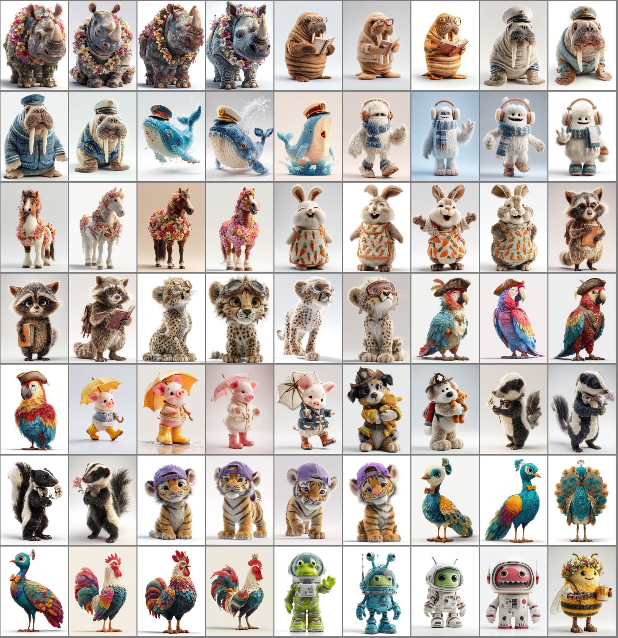 520 Cute Animal Character Images