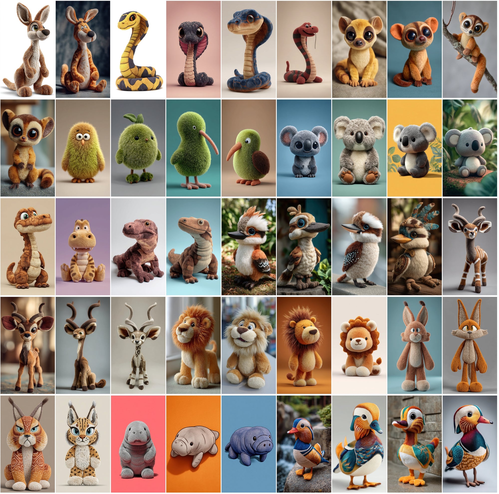 599 Adorable Animal Plush Toy Images – Cute Cartoon Wildlife