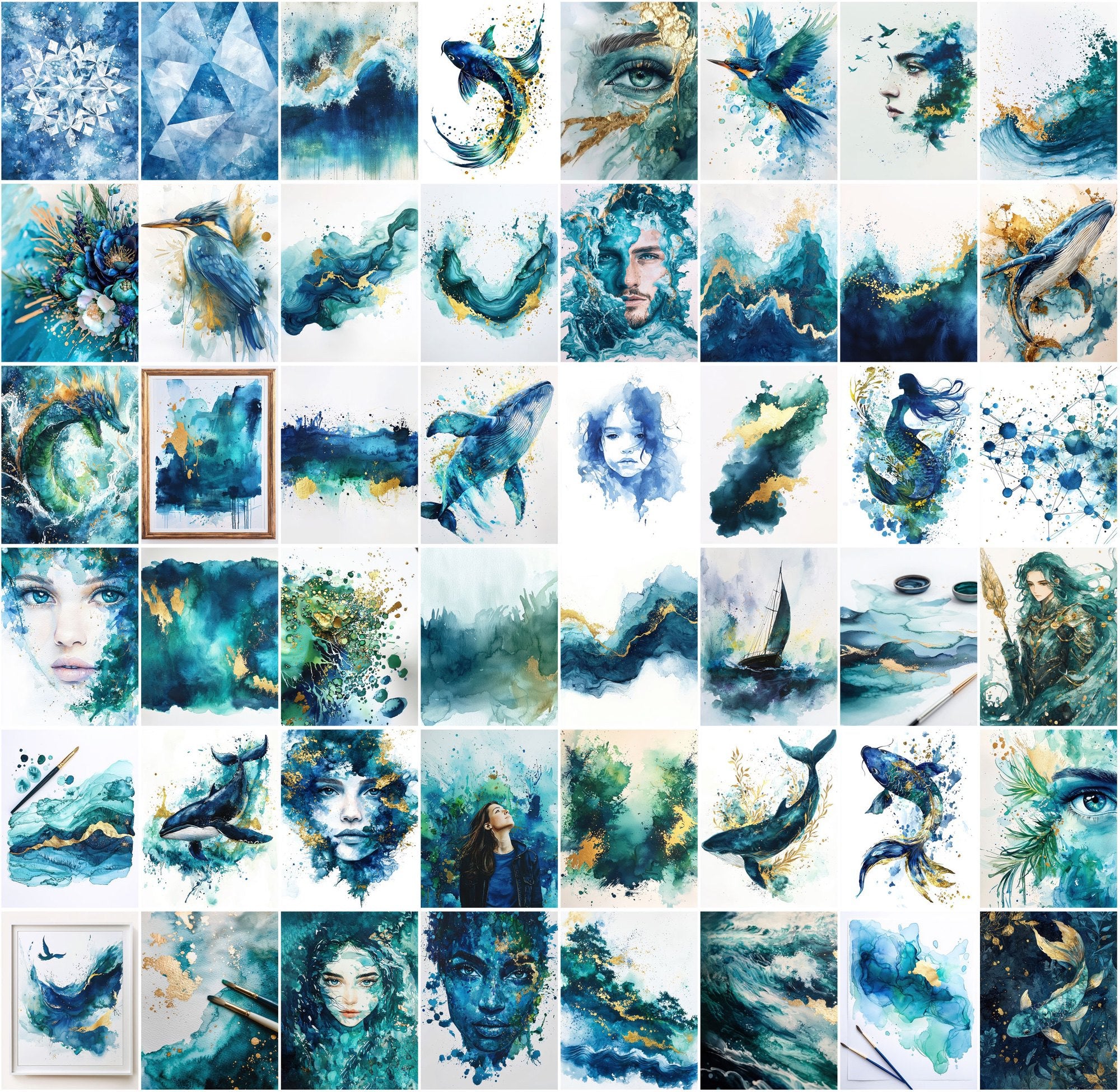550 Watercolor Backgrounds | High-Res Abstract Splash Art JPGs with Commercial License