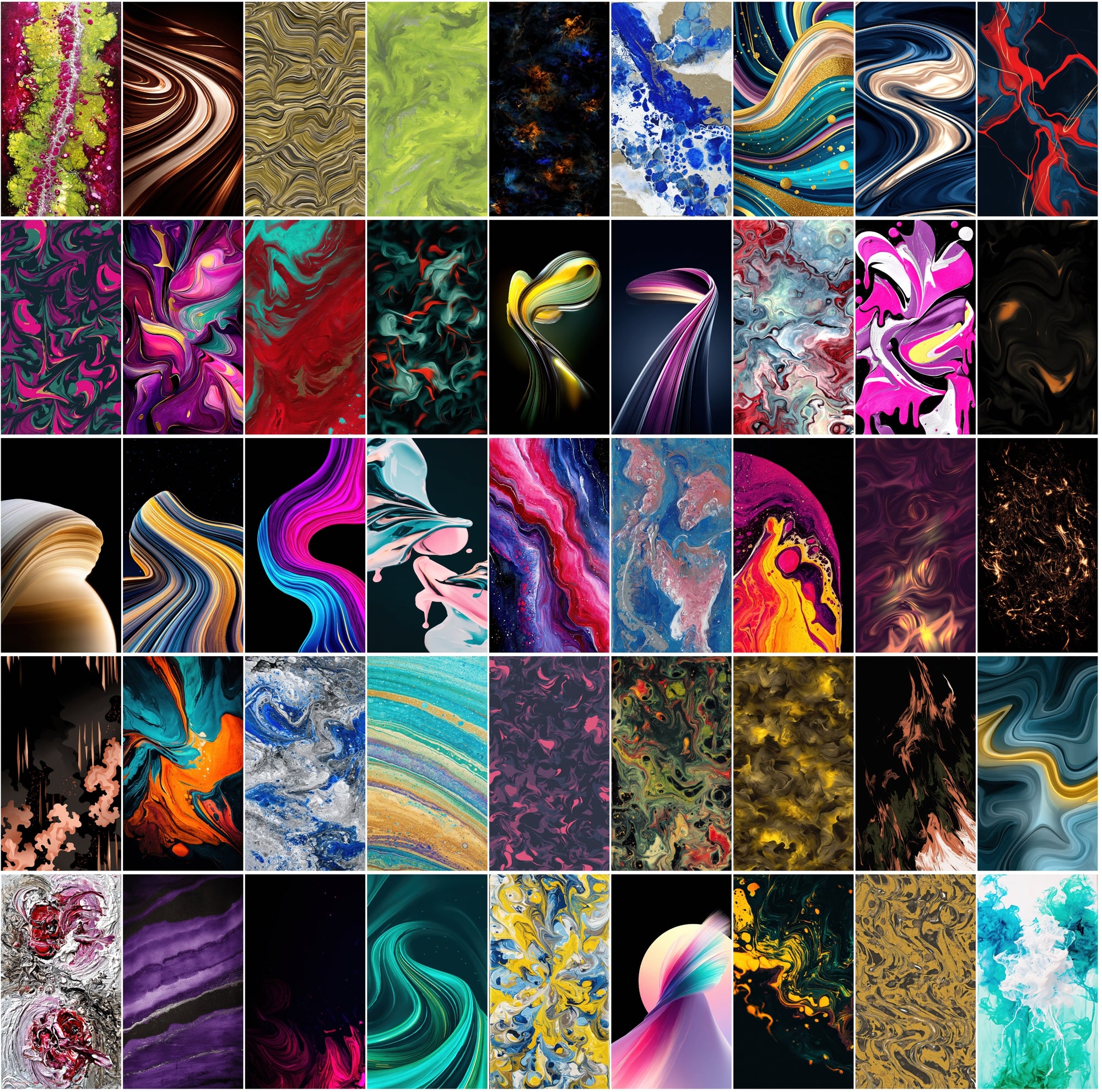 550 Abstract Dark Liquid Paint Backgrounds Bundle | Swirling Fluid Art