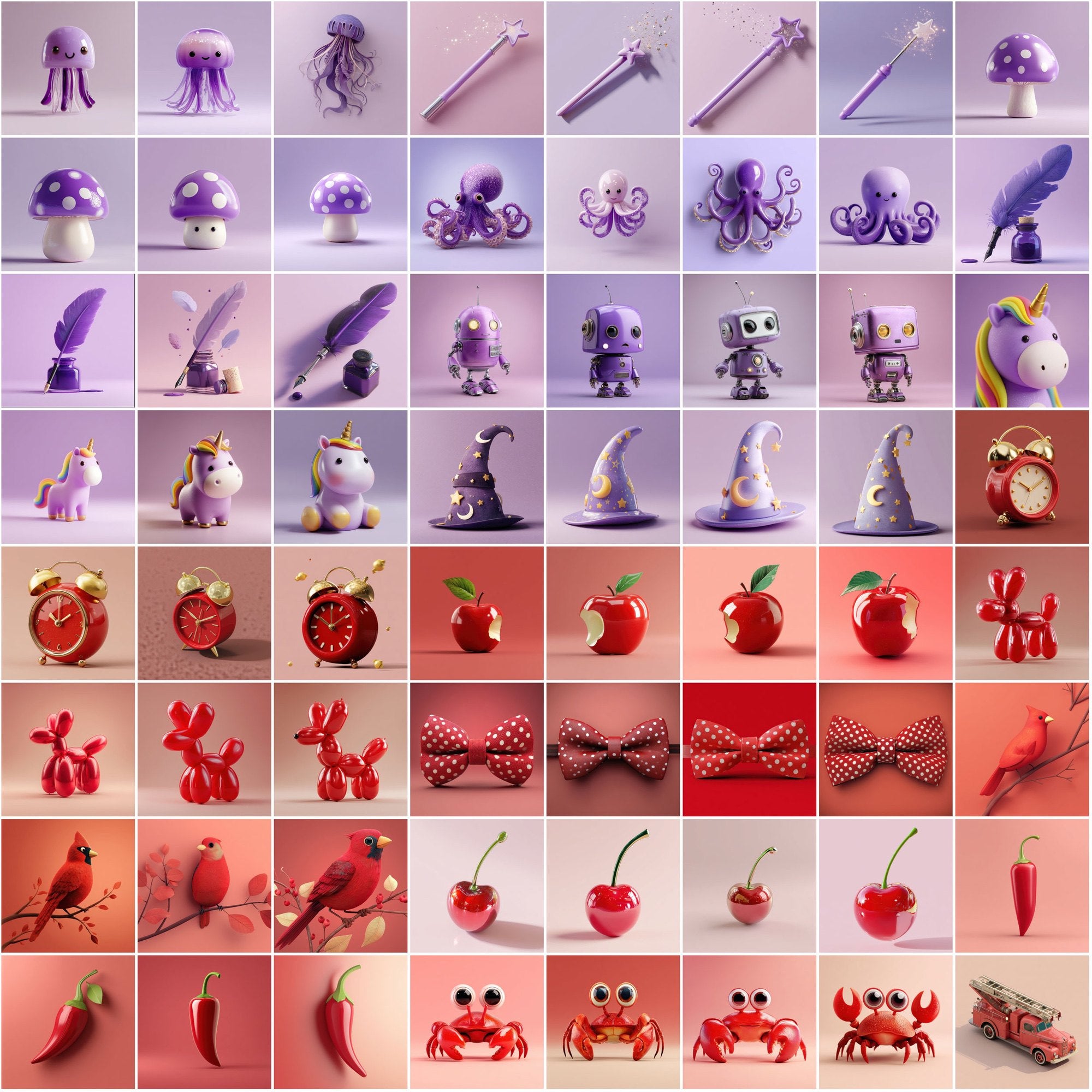 595 Cute 3D Clipart Images – High-Res JPGs with Commercial License
