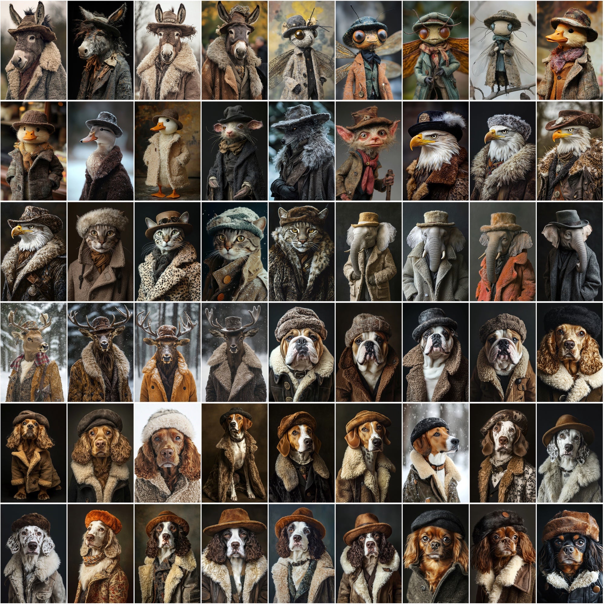 1050 Animal Images with Sheepskin Jackets - Dogs, Cats & More