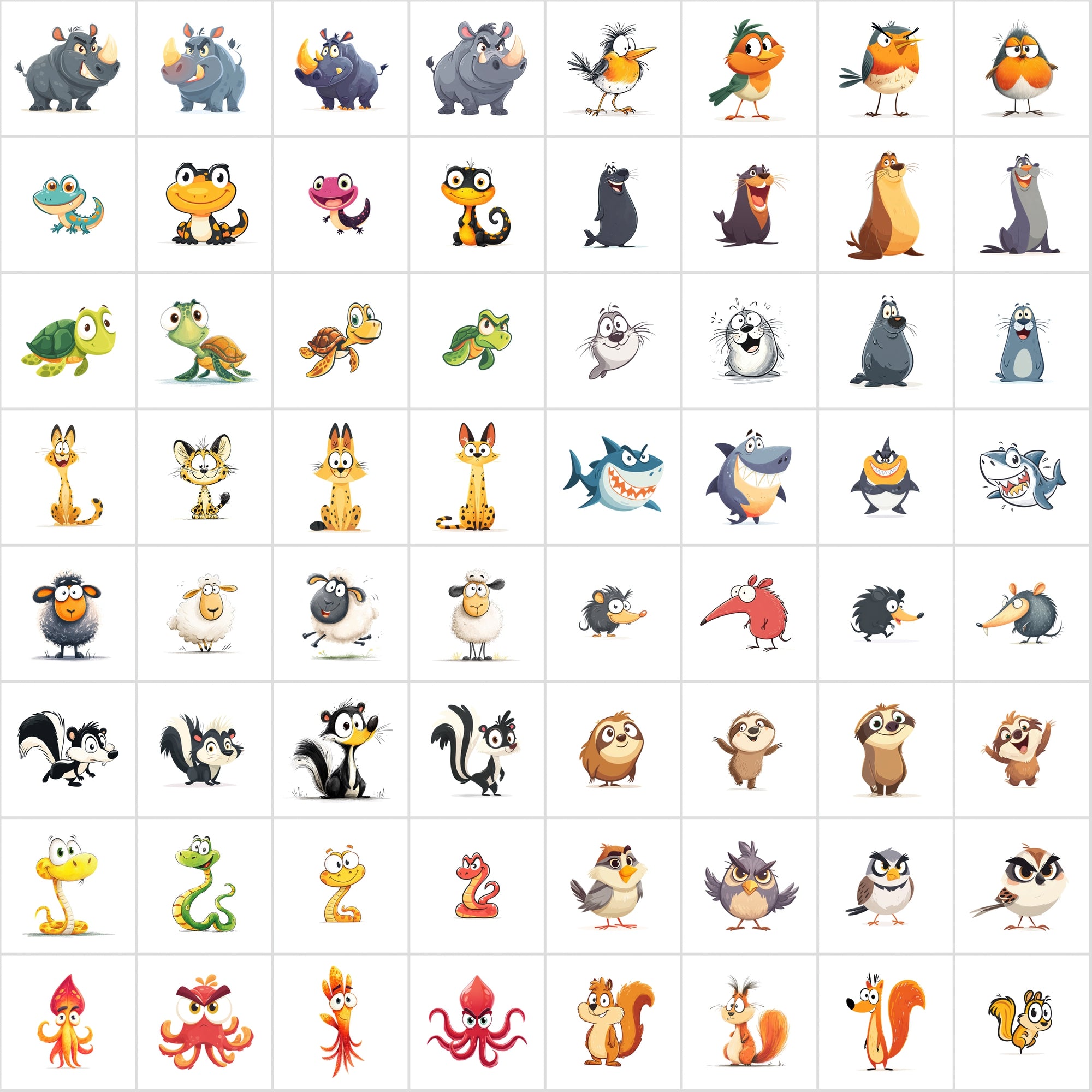 596 Animal Clipart Bundle | High Resolution Wildlife Images