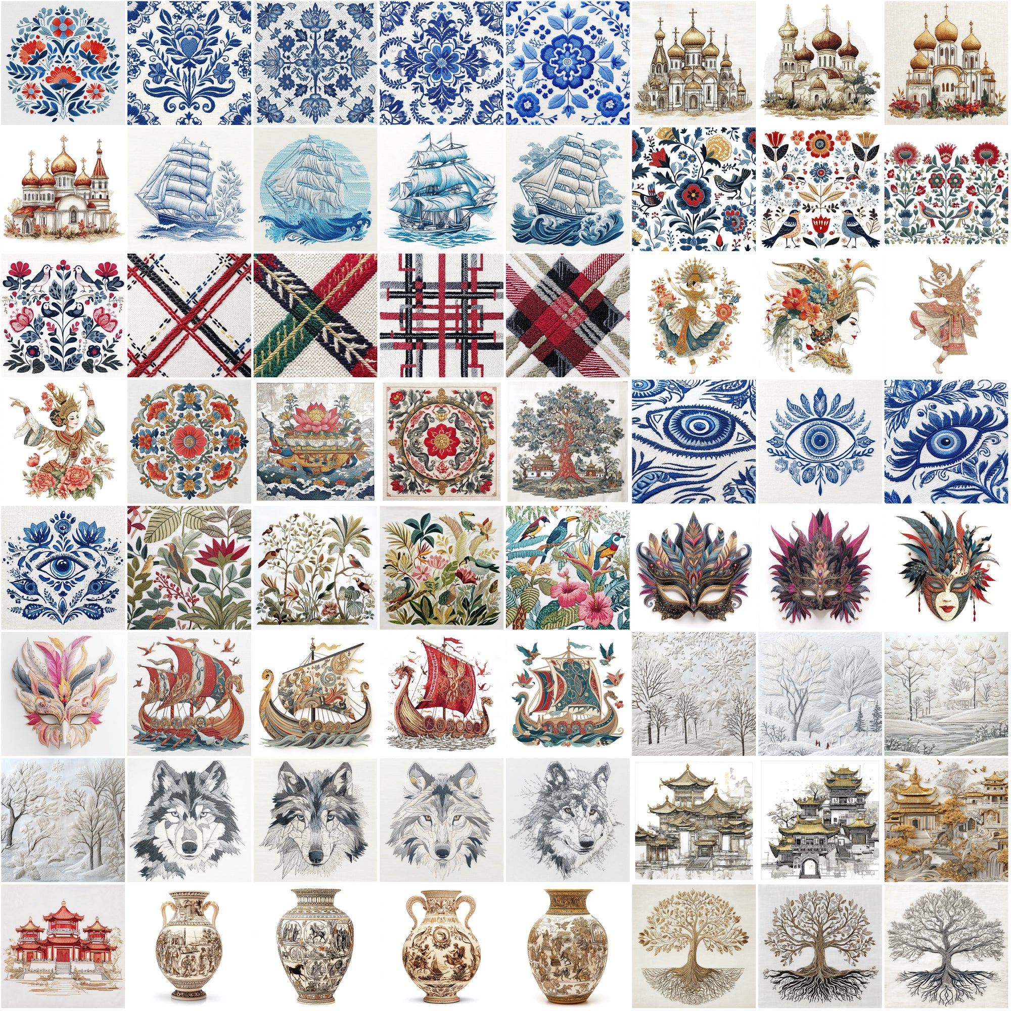 550 High-Resolution Embroidery Design Images | 3D Effect Collection