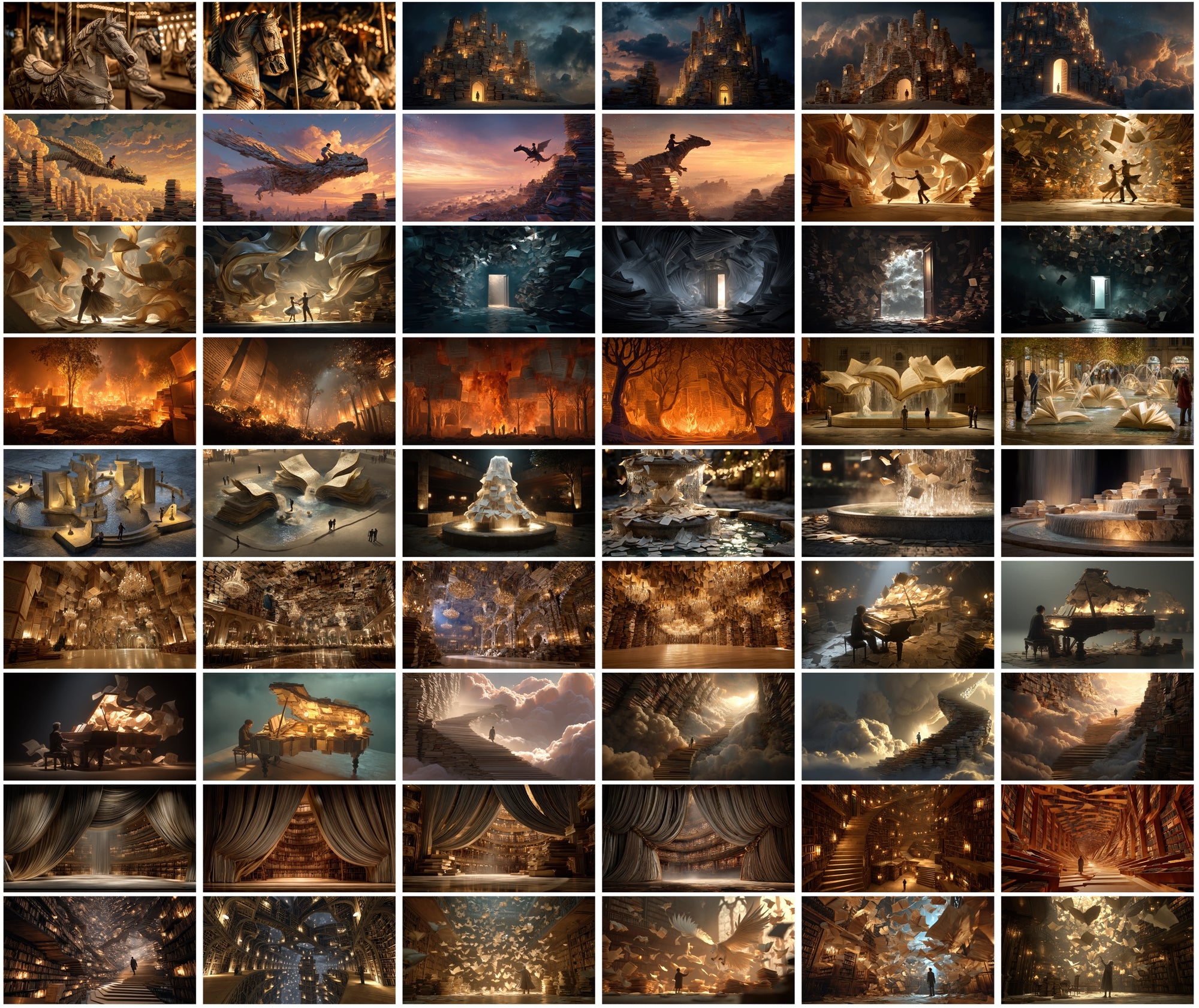 610 Surreal Book-Themed Art Images | Magical Realism Digital Backgrounds