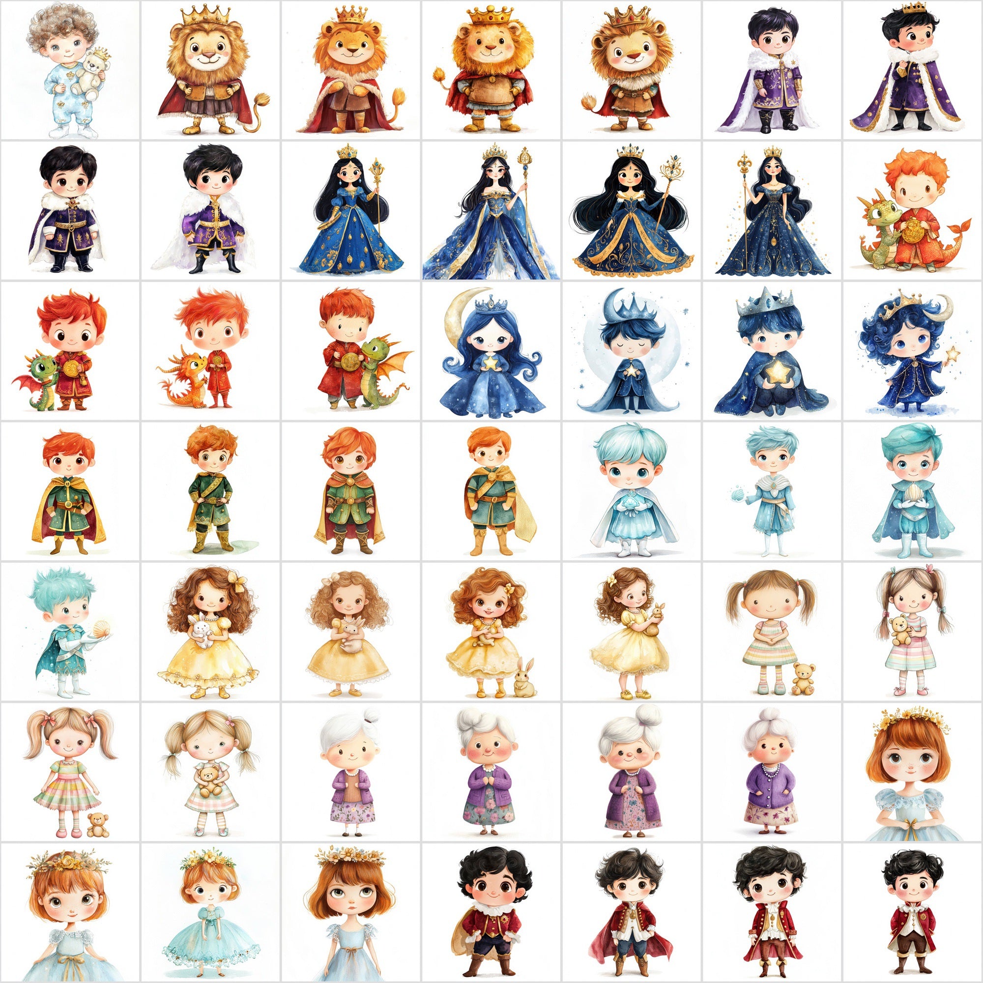 450 Enchanting Princess & Prince Illustrations | Cute Fairy Tale Clipart