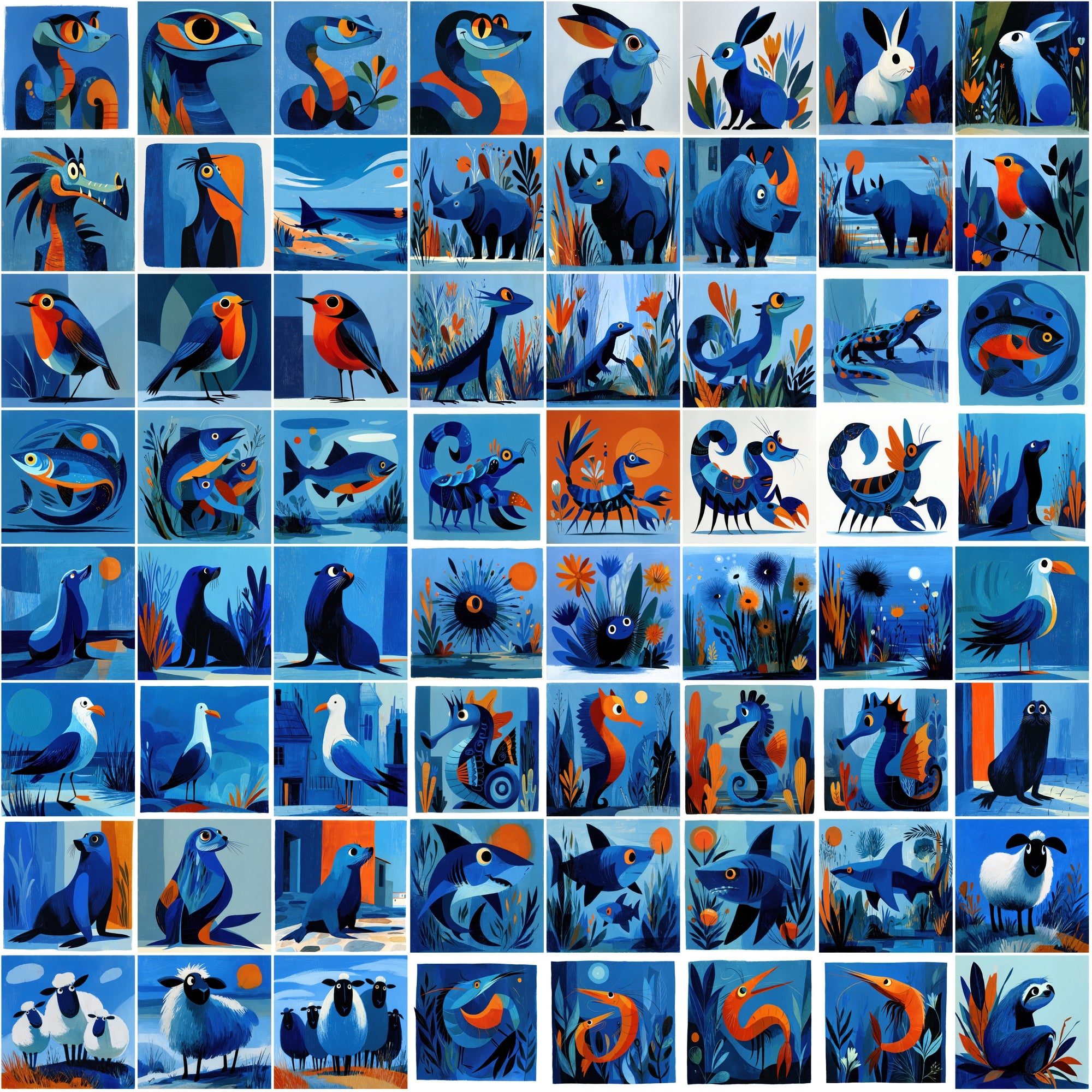 630 Stylized Geometric Animal Illustrations