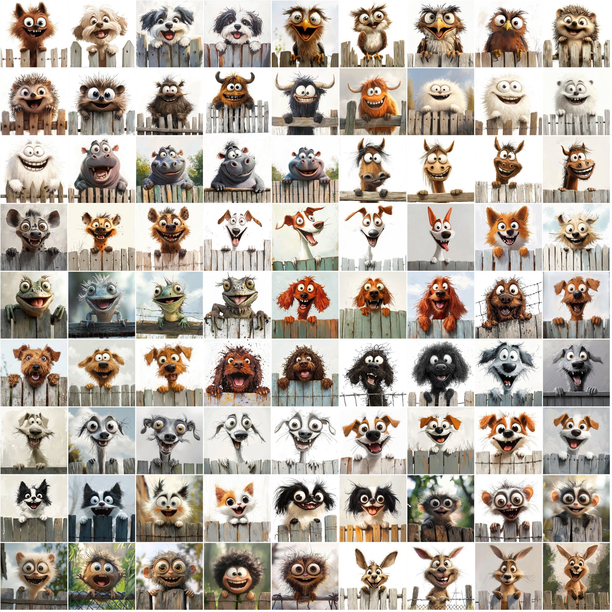 1130 Funny Animals Over the Fence