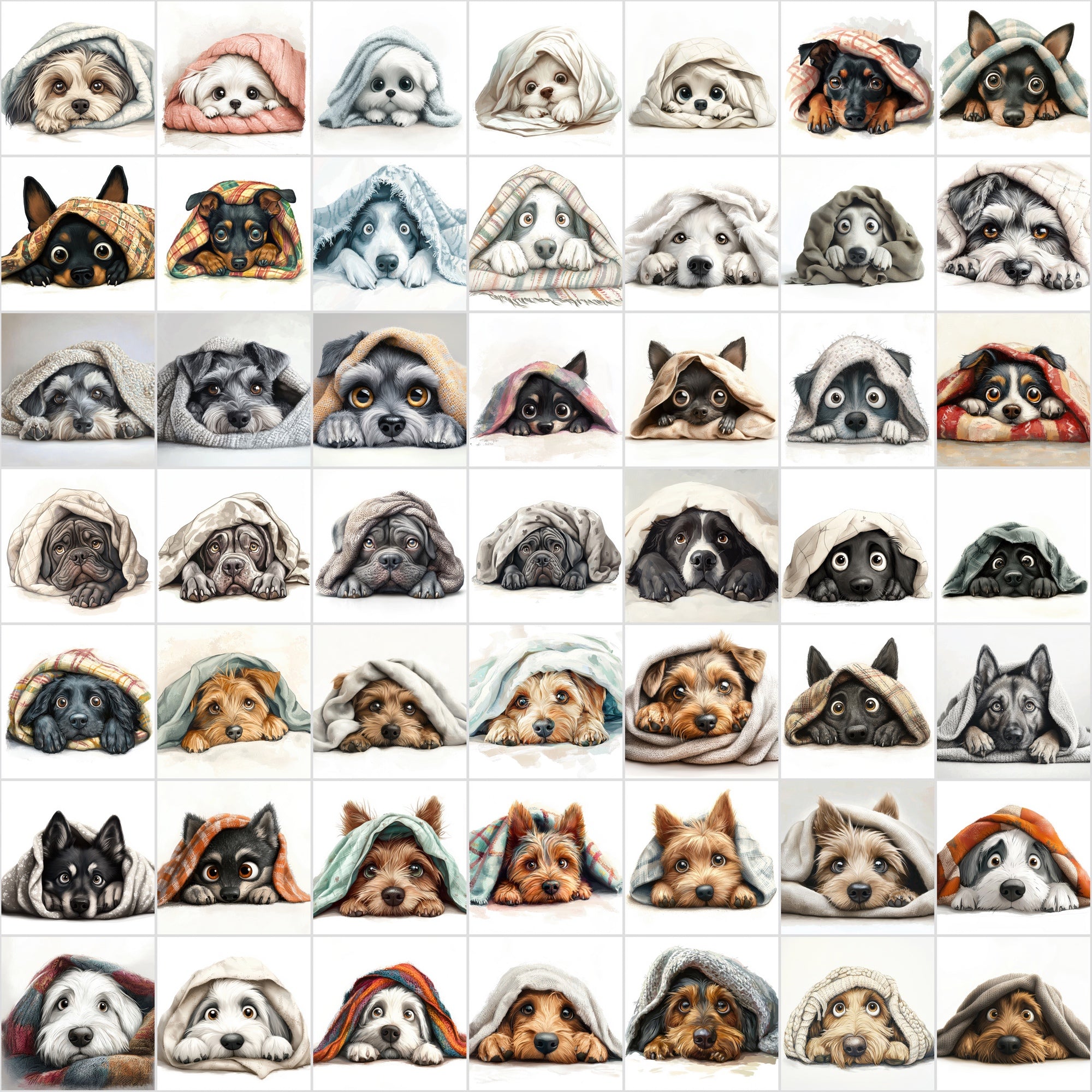 570 Dog Images Hiding Under Blankets