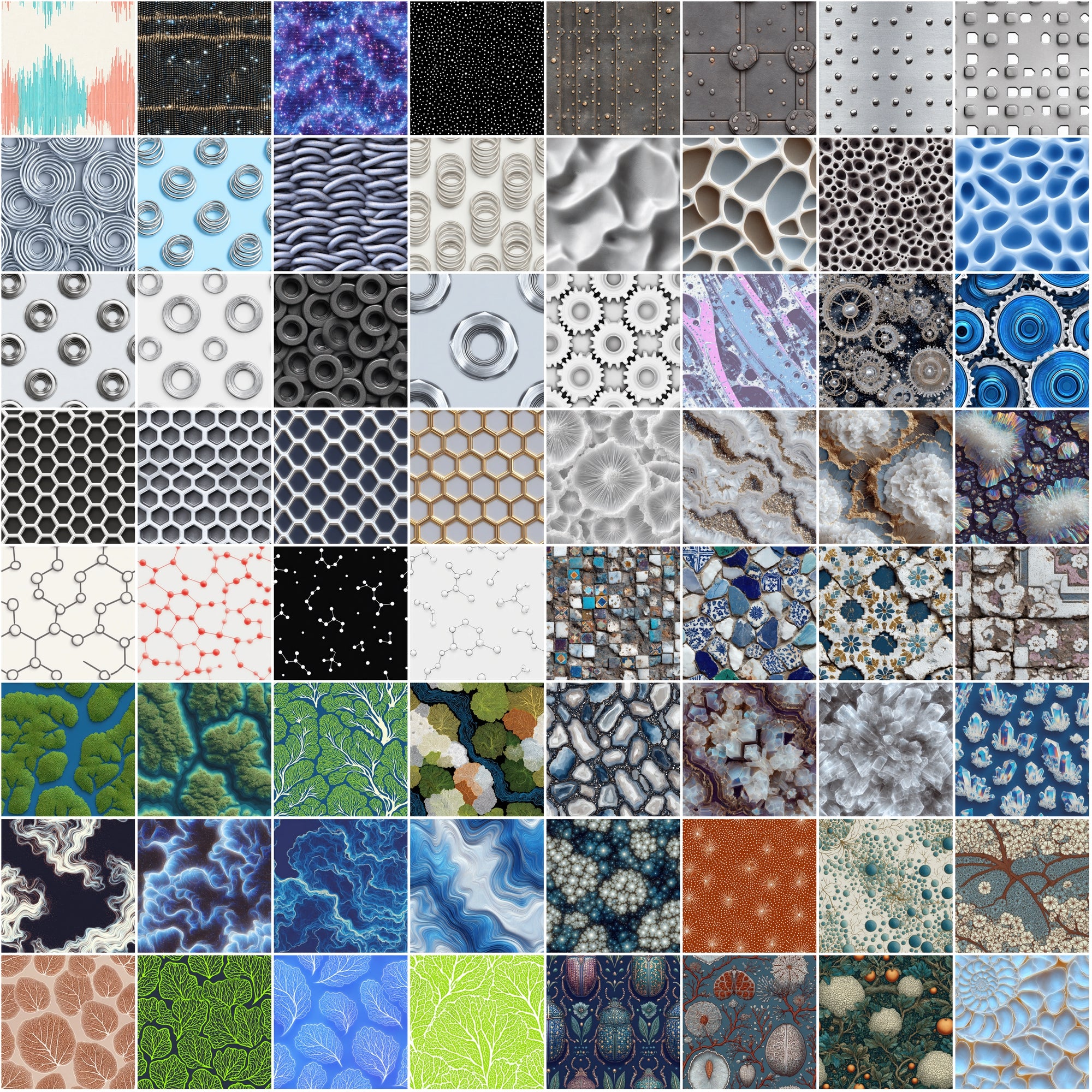 619 Futuristic Seamless Patterns – JPG & PAT Files for Photoshop