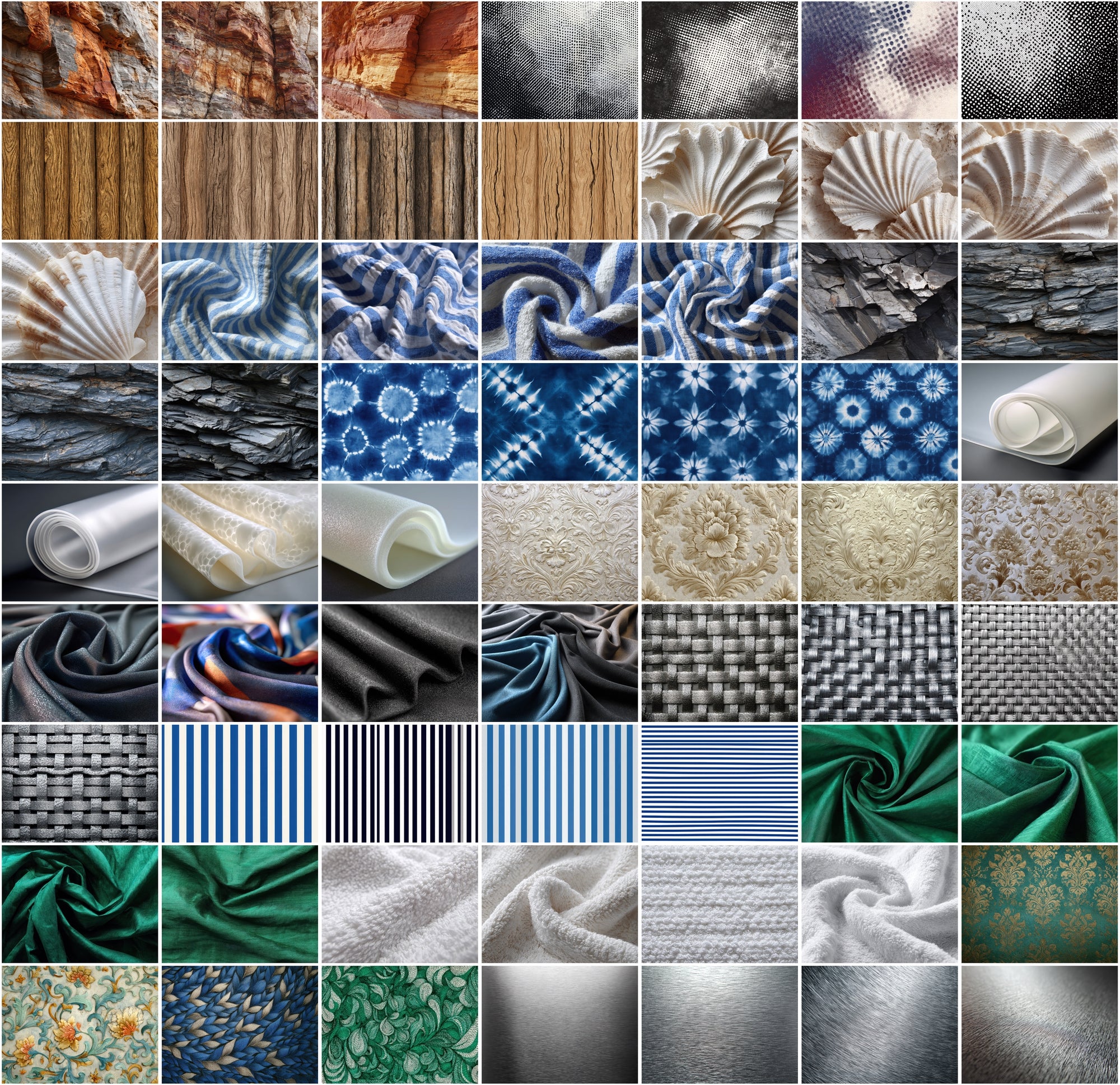 1120 Ultra High-Resolution Textures Mega Bundle – 2-in-1 Collection: Natural, Fabric, Leather, Animal, and Material Patterns