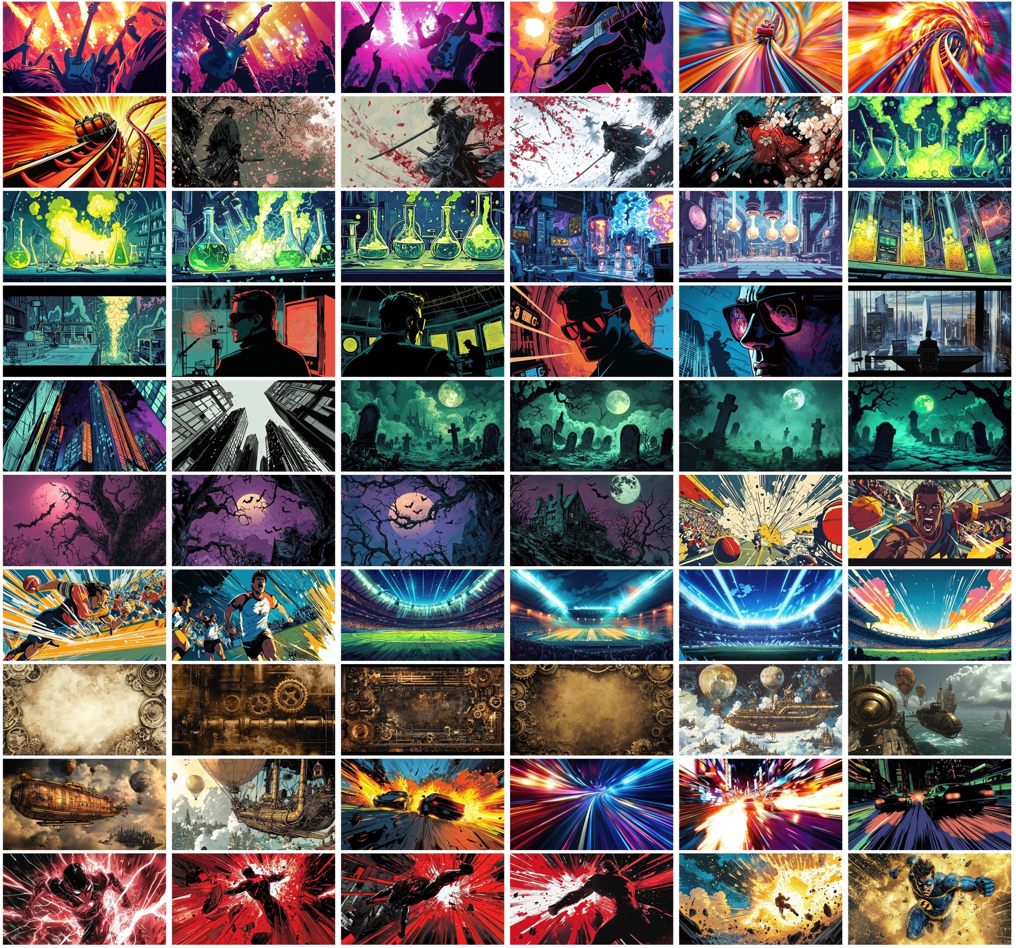 530 Comic Book Backgrounds Bundle