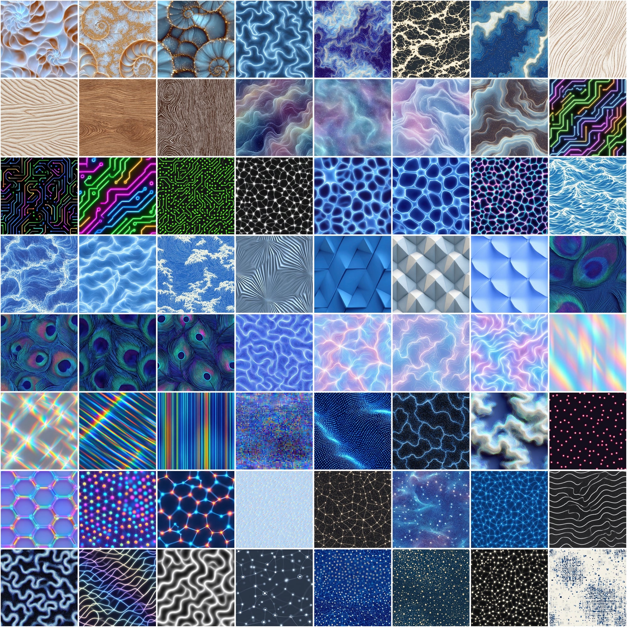 619 Futuristic Seamless Patterns – JPG & PAT Files for Photoshop