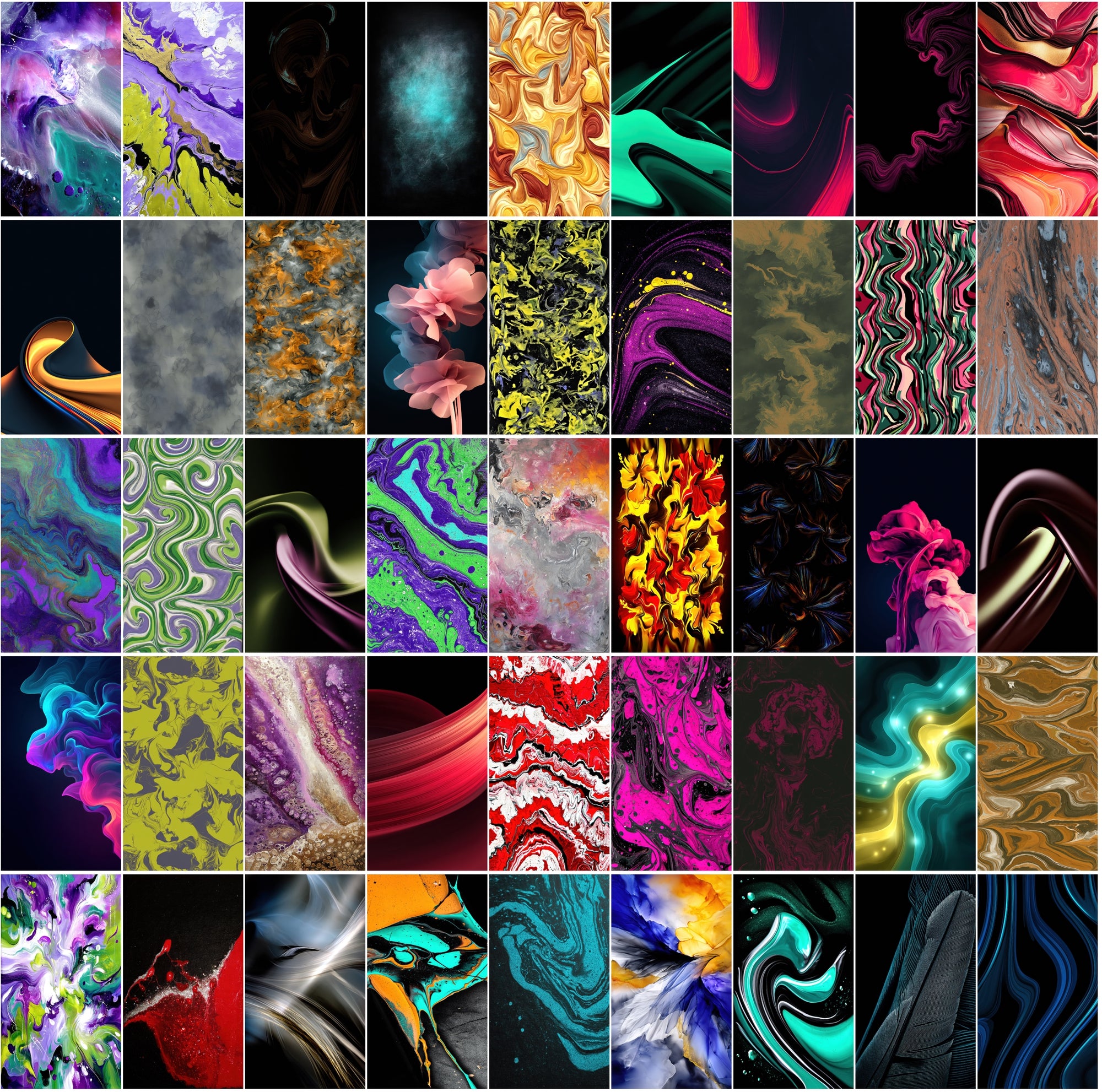 550 Abstract Dark Liquid Paint Backgrounds Bundle | Swirling Fluid Art