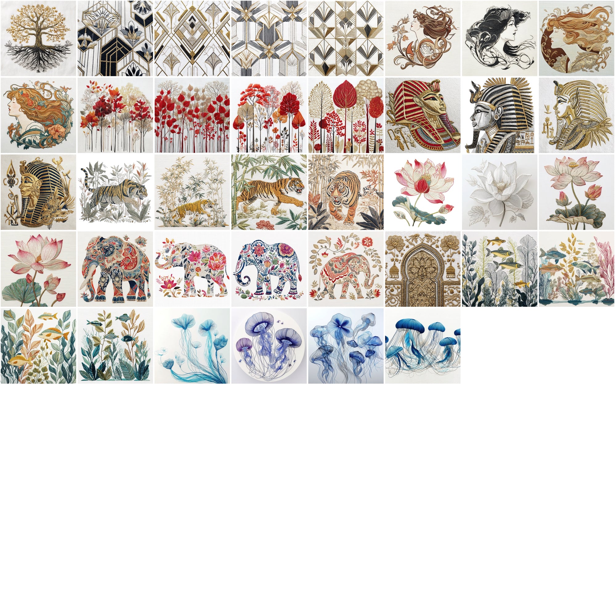 550 High-Resolution Embroidery Design Images | 3D Effect Collection