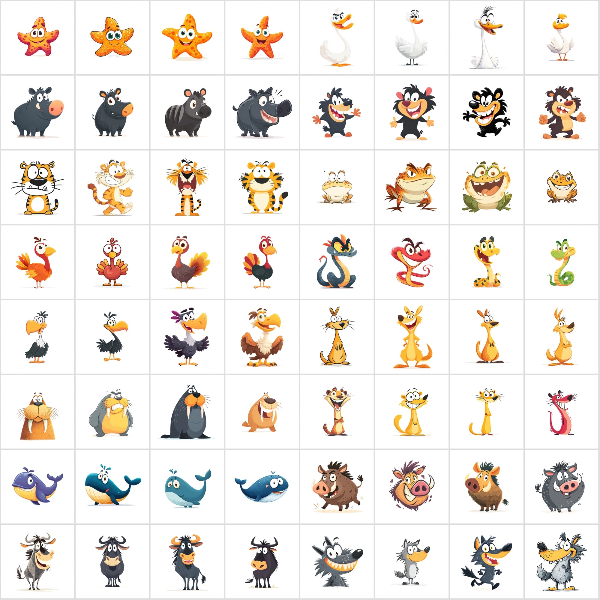 596 Animal Clipart Bundle | High Resolution Wildlife Images