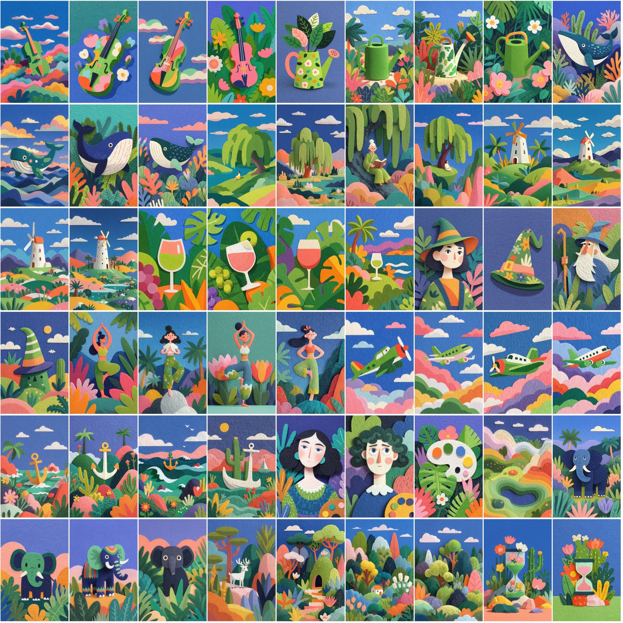 640 Paper Cut Illustrations | High-Resolution JPG Clipart with Commercial License