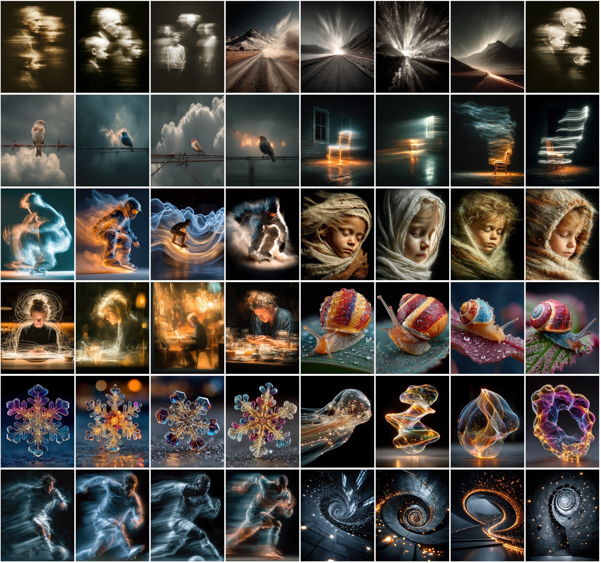 520 Light Trail Images – High-Speed Motion Blur Photography with Black Background