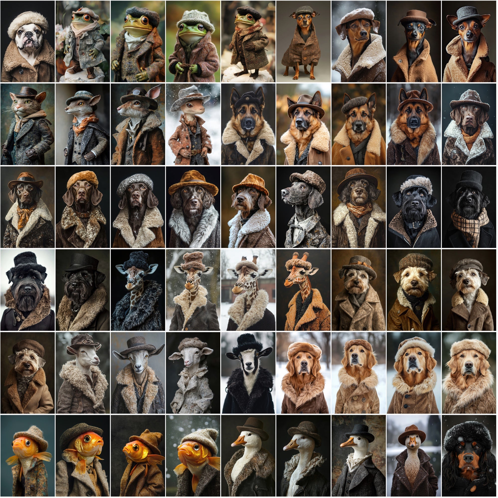 1050 Animal Images with Sheepskin Jackets - Dogs, Cats & More