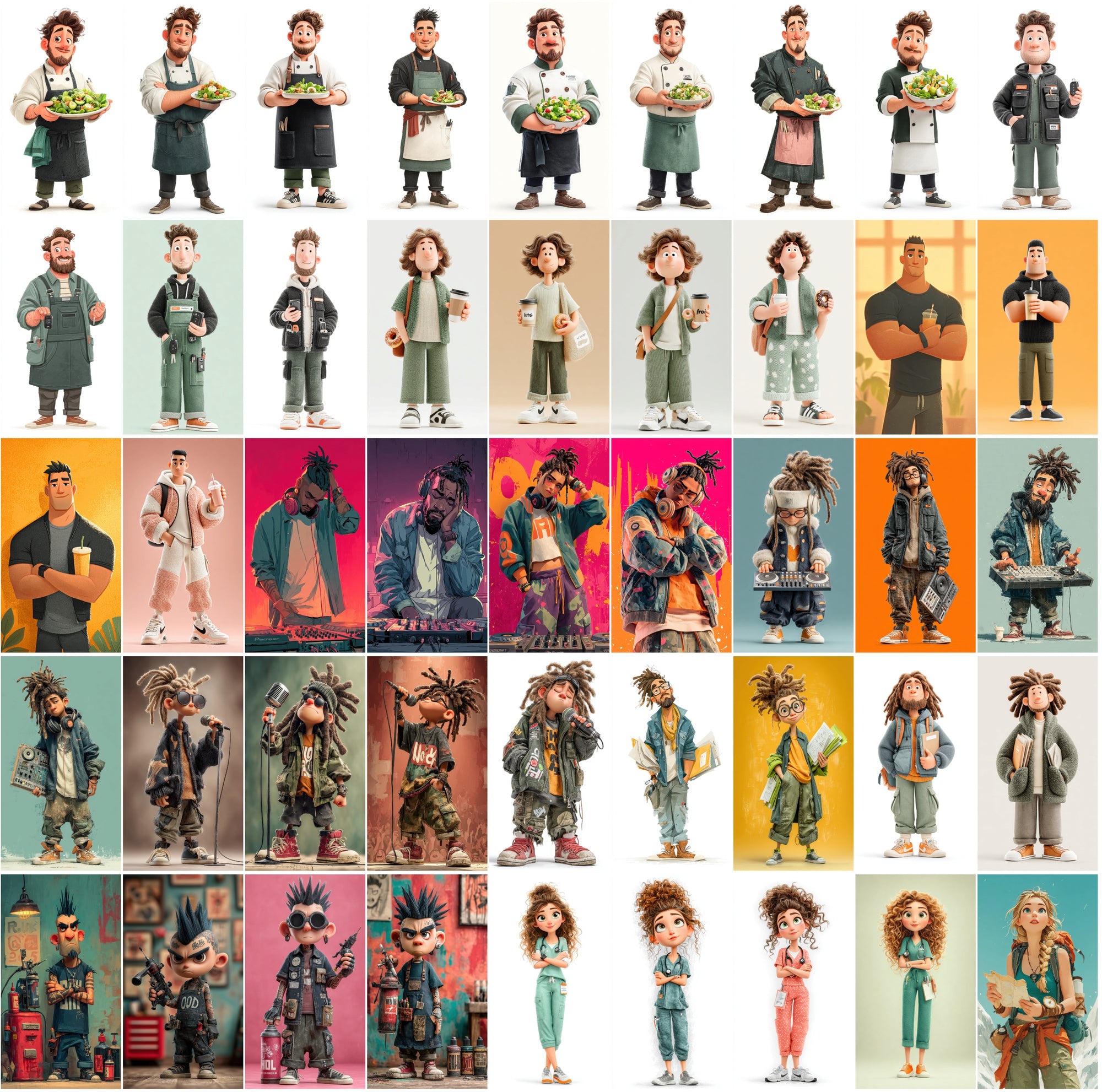 625 Cartoon 3D Boy & Girl Characters – High-Res JPGs with Commercial License